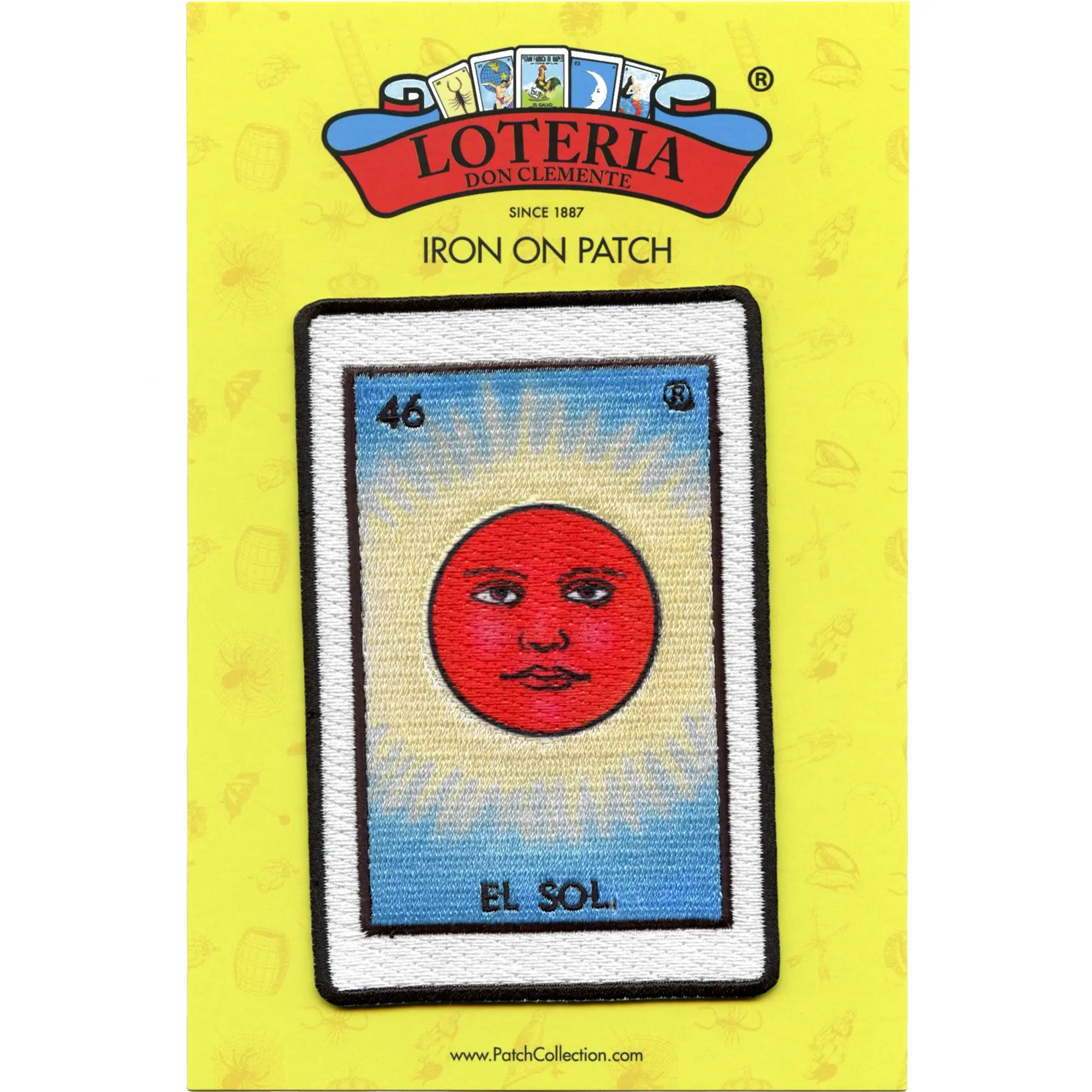 El Sol 46 Patch Sun Mexican Loteria Card Sublimated Embroidery Iron On