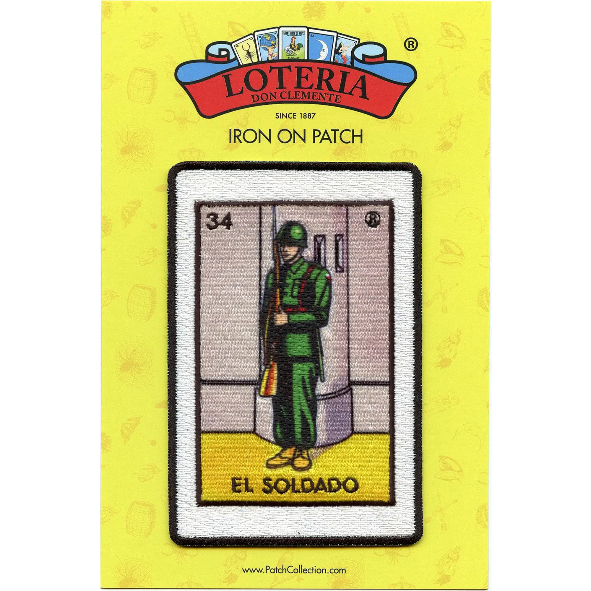 El Soldado 34 Patch Soldier Mexican Loteria Card Sublimated Embroidery Iron On