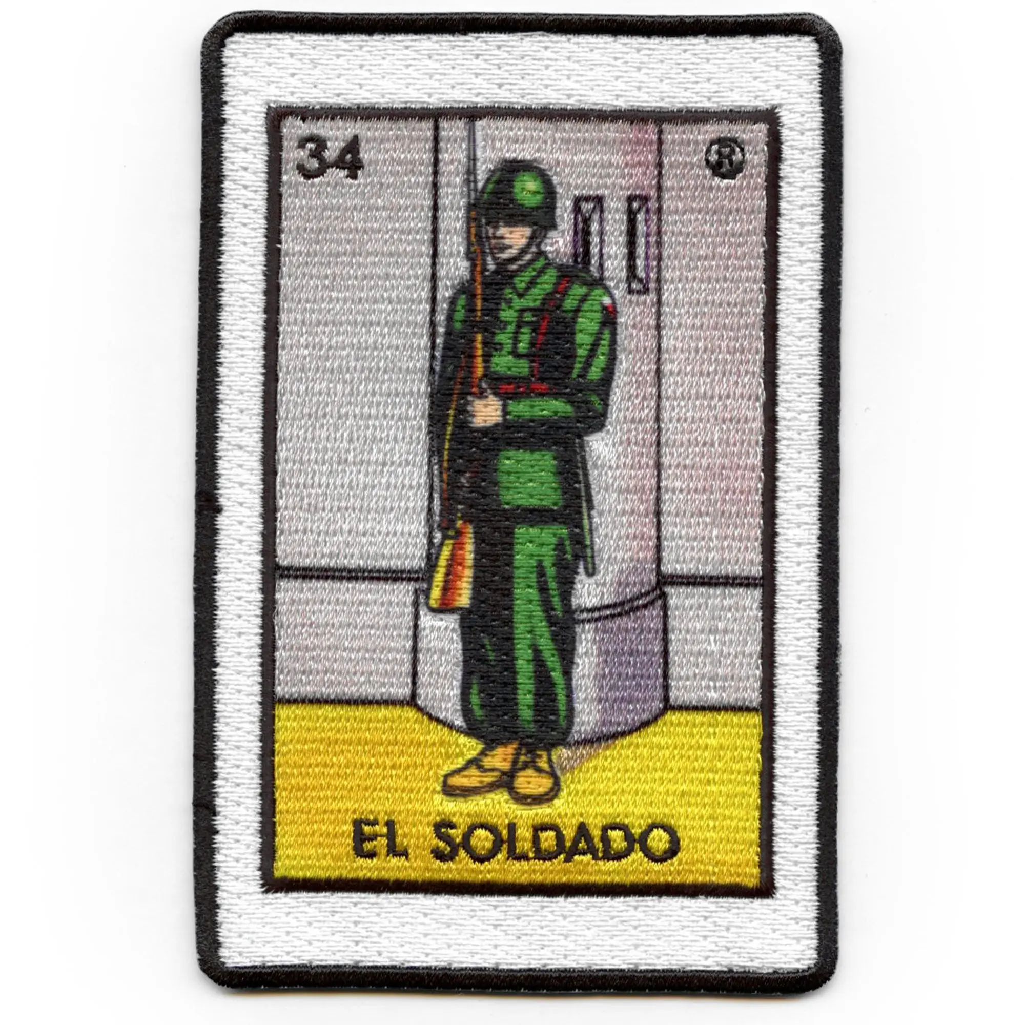 El Soldado 34 Patch Soldier Mexican Loteria Card Sublimated Embroidery Iron On - Image 2