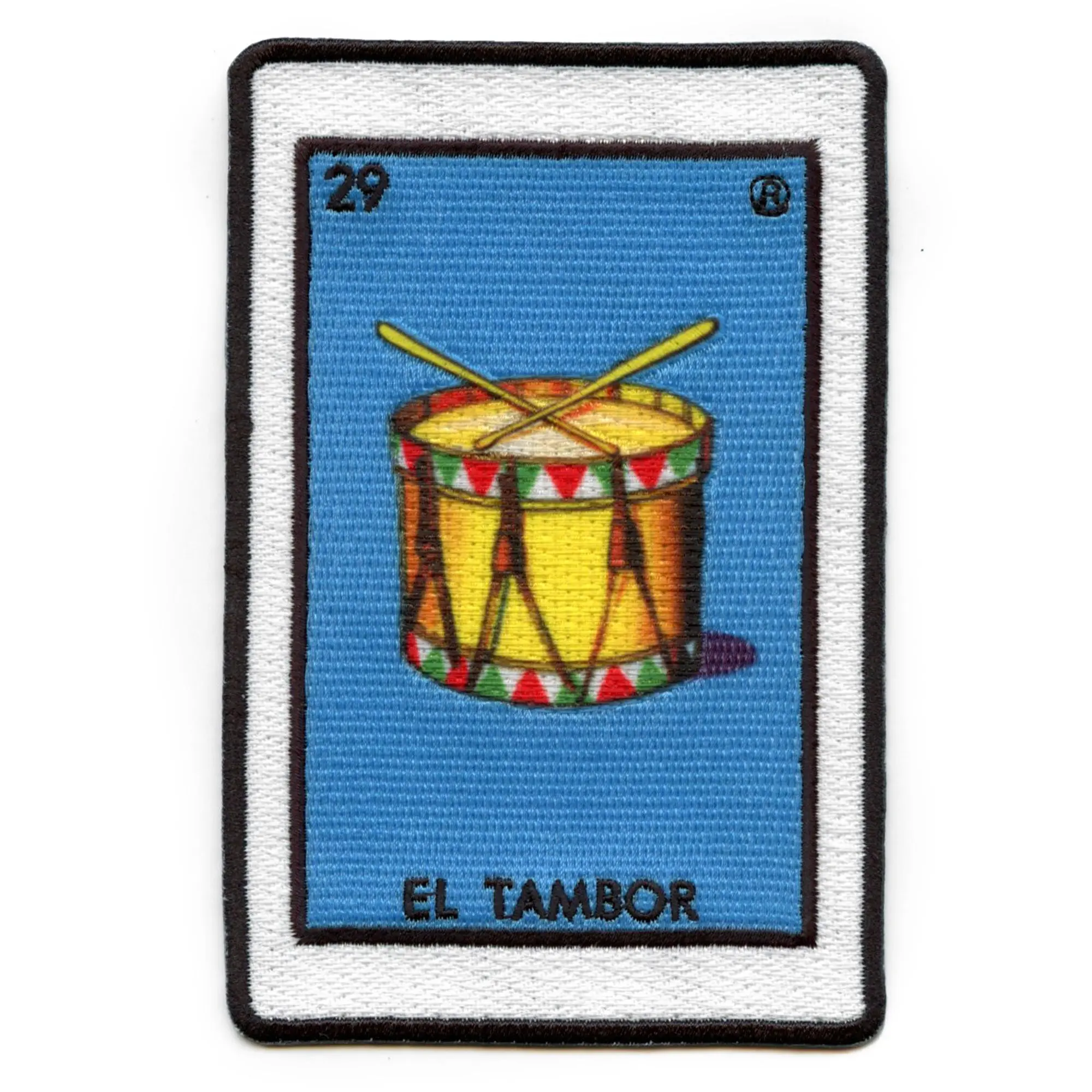 El Tambor 29 Patch Drum Mexican Loteria Card Sublimated Embroidery Iron On - Image 2