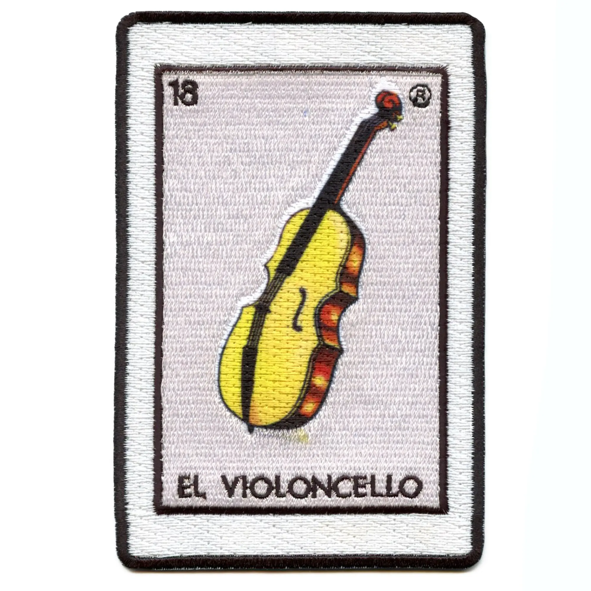 El Violoncello 18 Patch Cello Mexican Loteria Card Sublimated Embroidery Iron On - Image 2