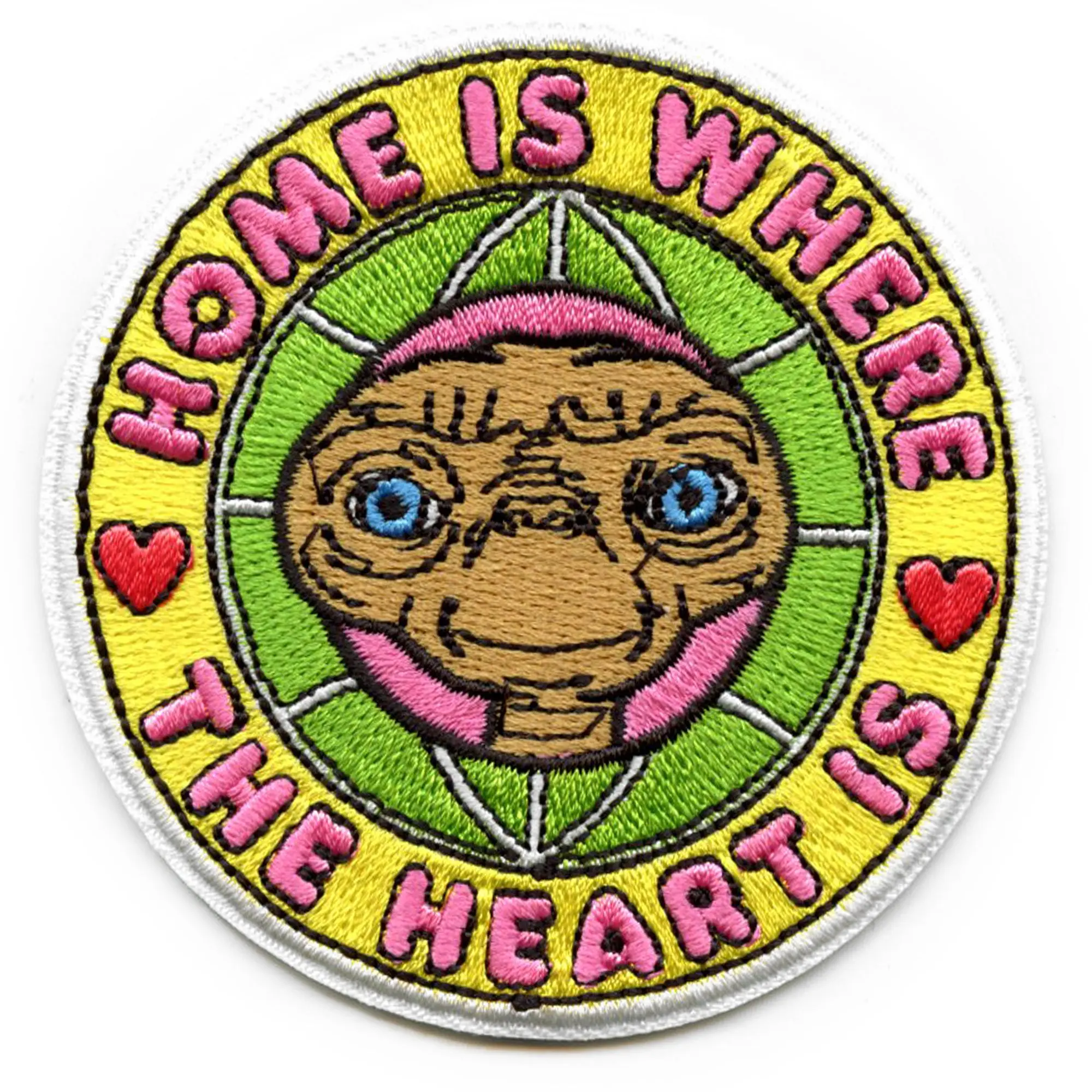 ET Gentle Alien Patch Home is Where The Heart is Embroidered Iron On - Image 2