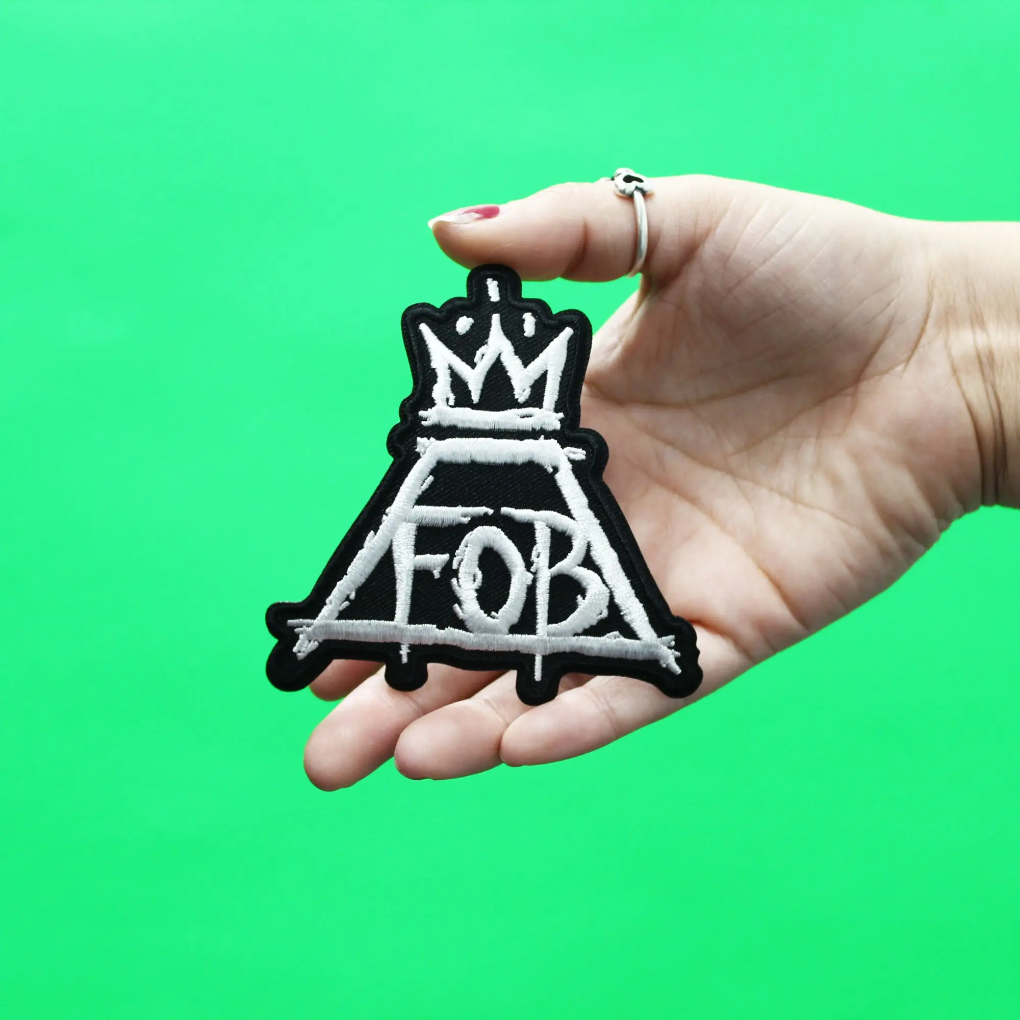 Fall Out Boy Patch FOB Crown Logo Embroidered Iron On - Image 2