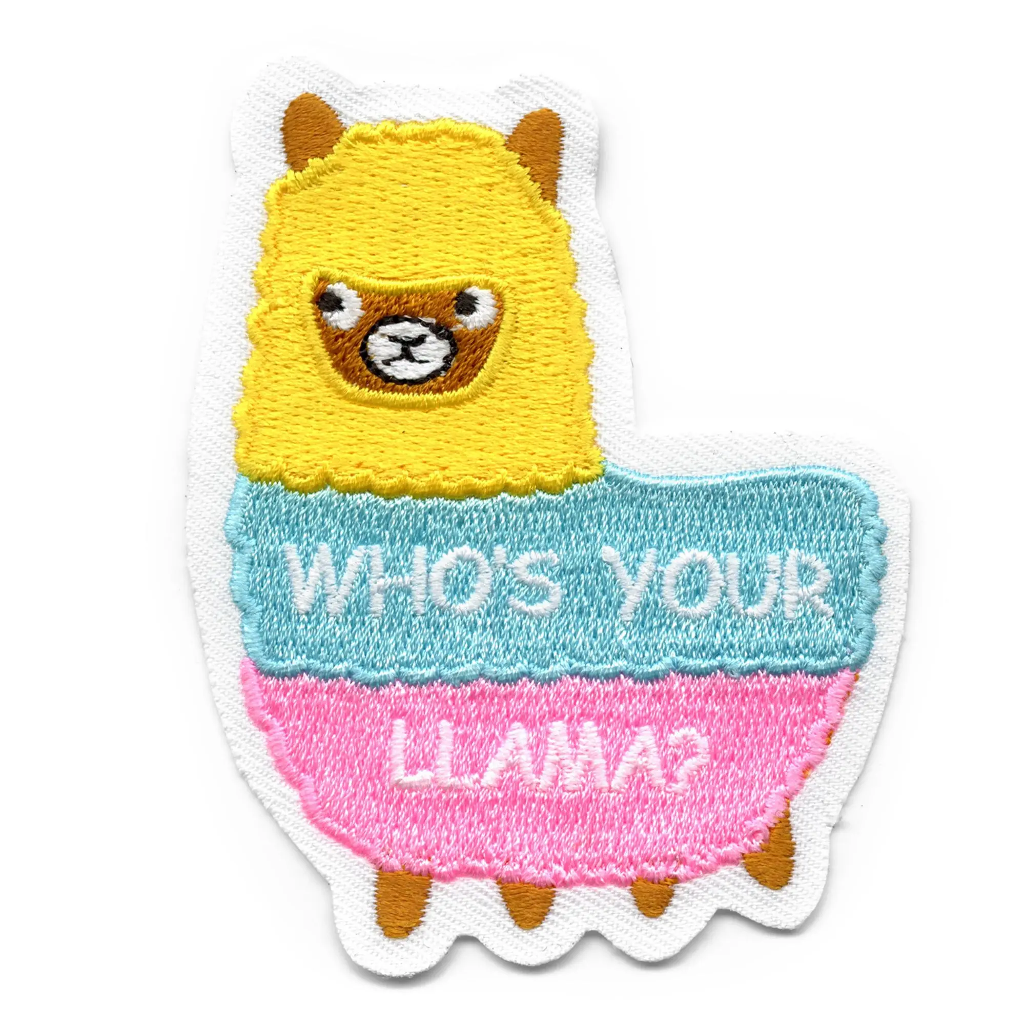 Festive "Who's Your Llama" Llama Embroidered Iron-on Patch