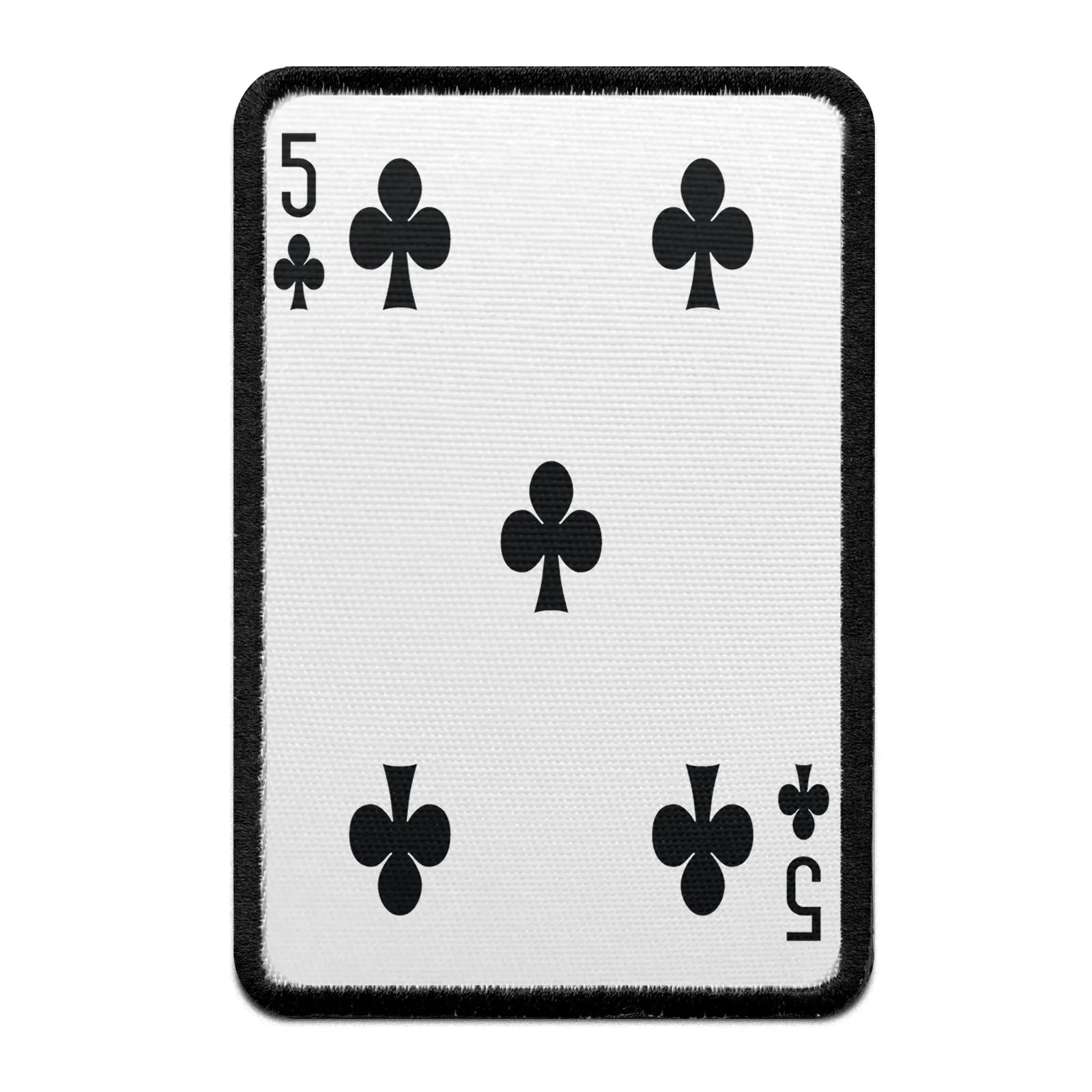 Five Of Clubs Card FotoPatch Game Deck Embroidered Iron On