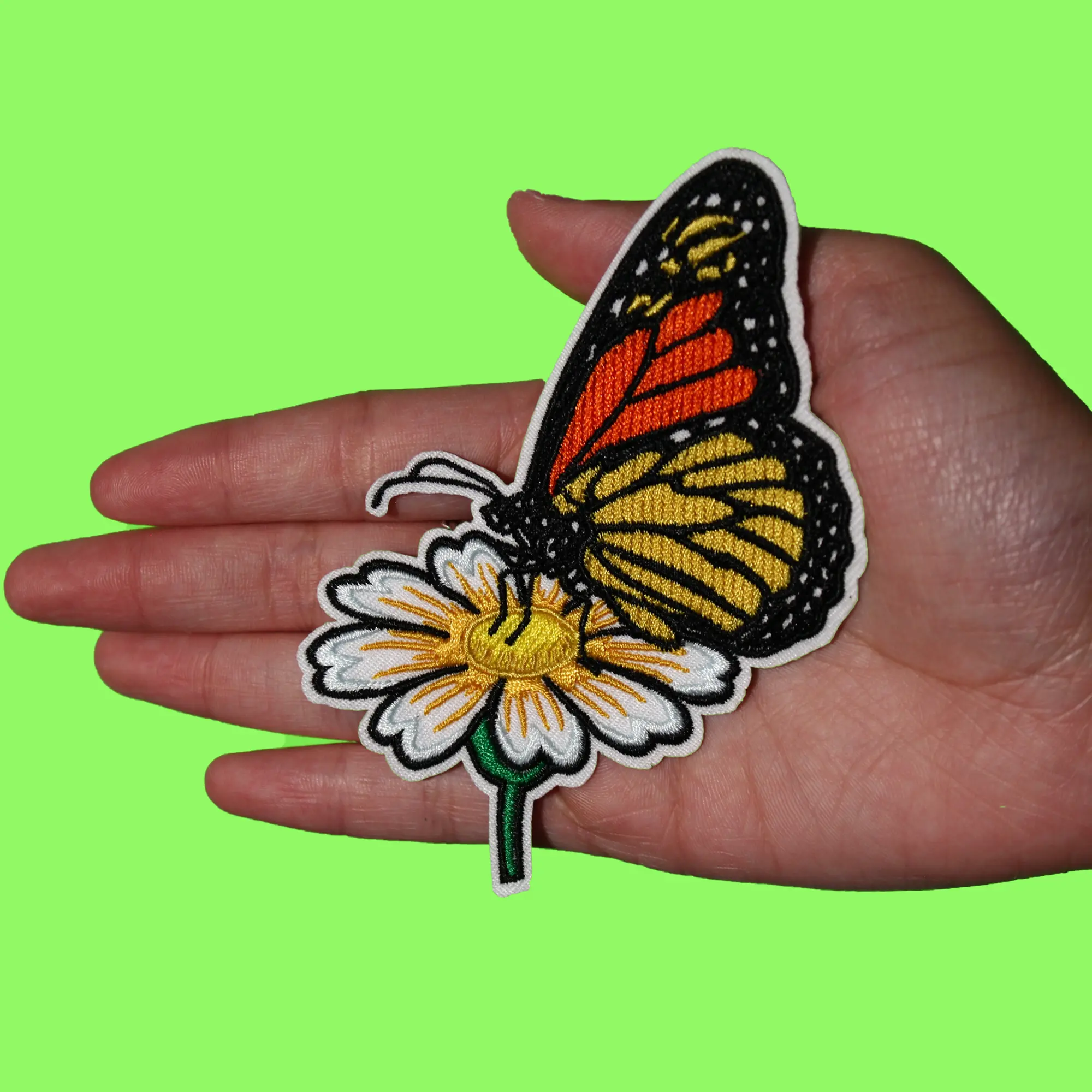 Flower Butterfly Insect Patch Nature Garden Plant Embroidered Iron On - Image 2
