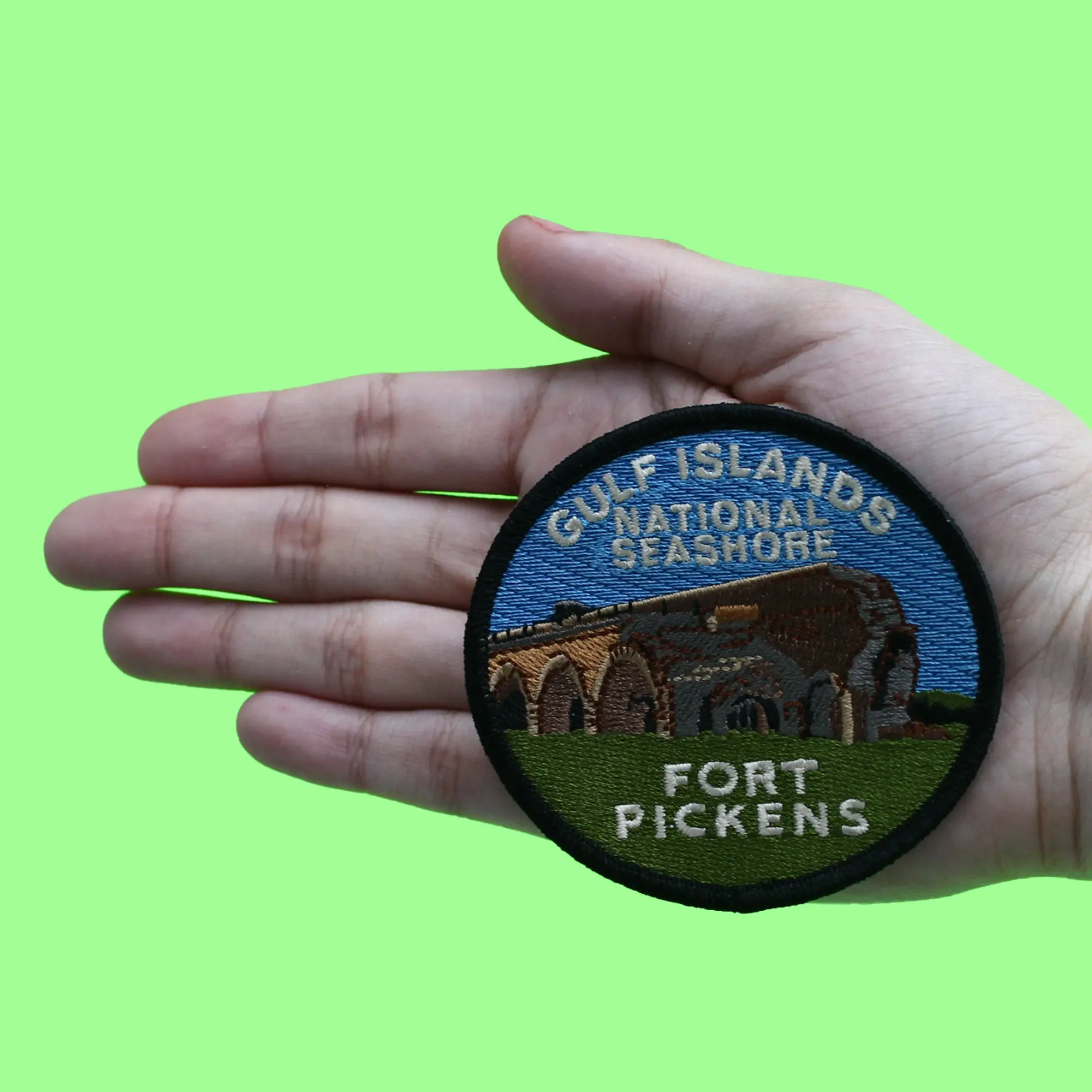 Fort Pickens Area Patch Gulf Islands National Seashore Embroidered Iron On - Image 3