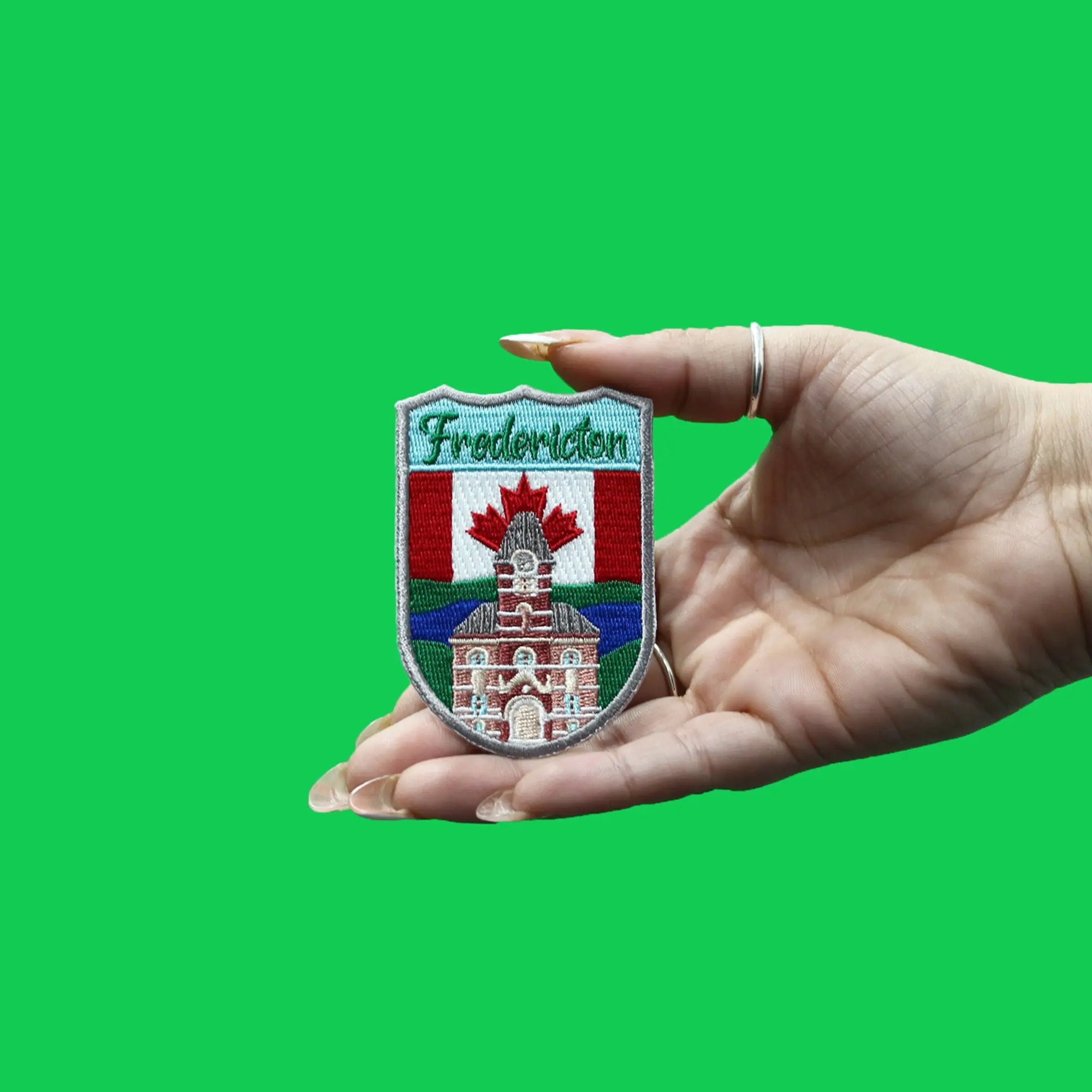 Fredericton Canada Shield Patch Travel Badge Memory Embroidered Iron On - Image 2
