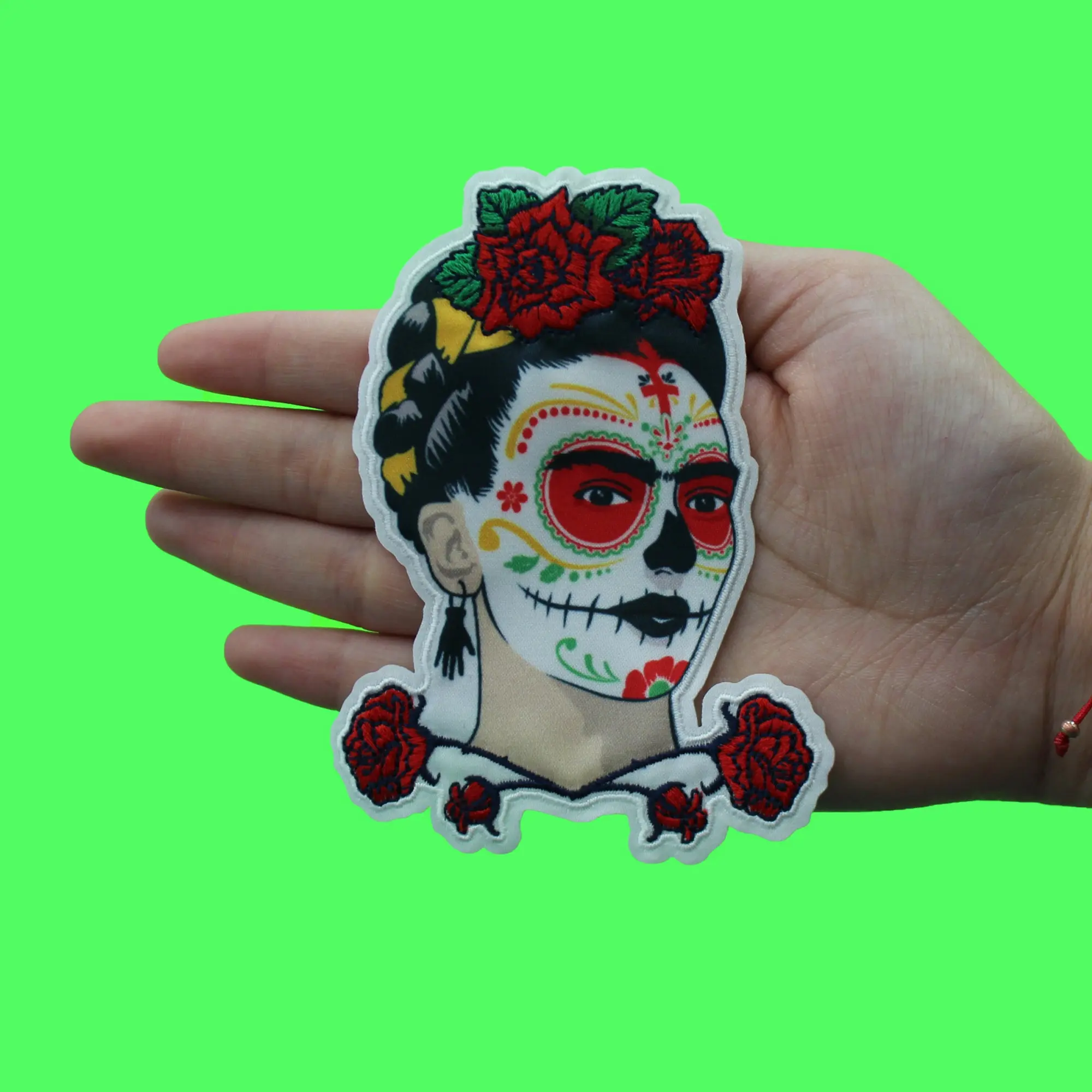 Frida Kahlo Portrait Patch Dia De Los Muertos Sublimated Embroidered Iron On - Image 2