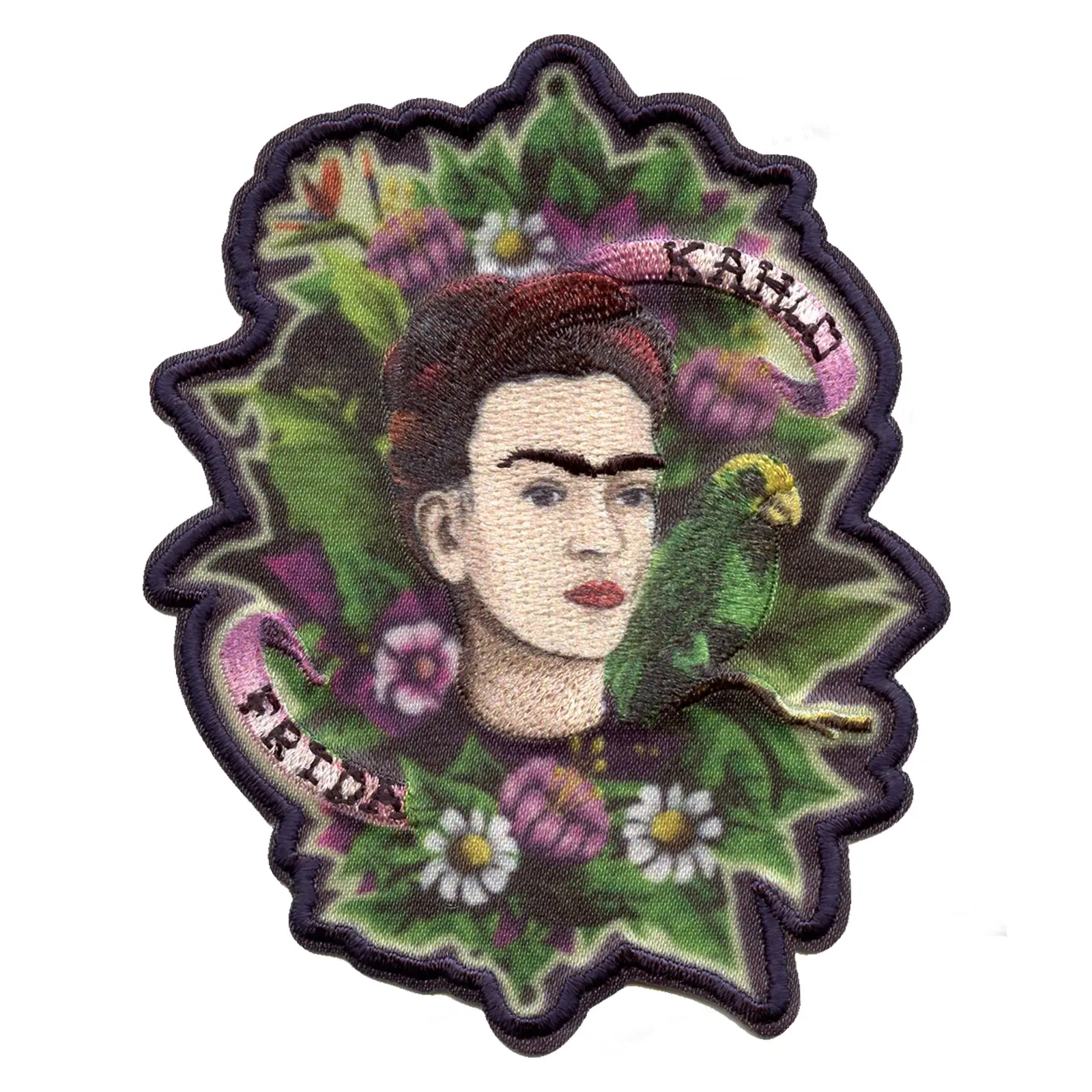 Frida Kahlo Self Portrait With Parrot Sublimated Embroidered Iron On Patch