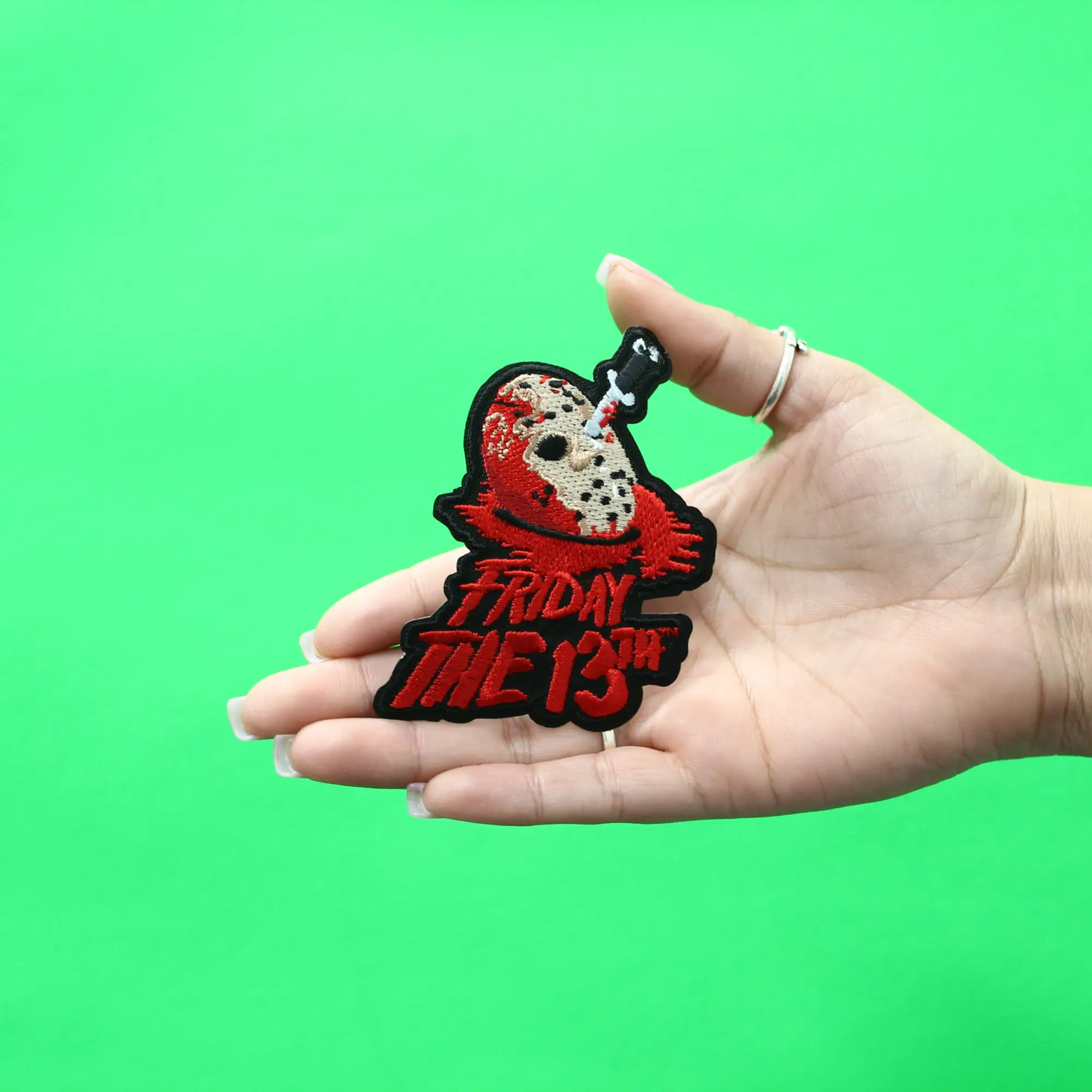 Friday The 13th Dead Jason Patch Bloody Classic Horror Embroidered Iron On - Image 2