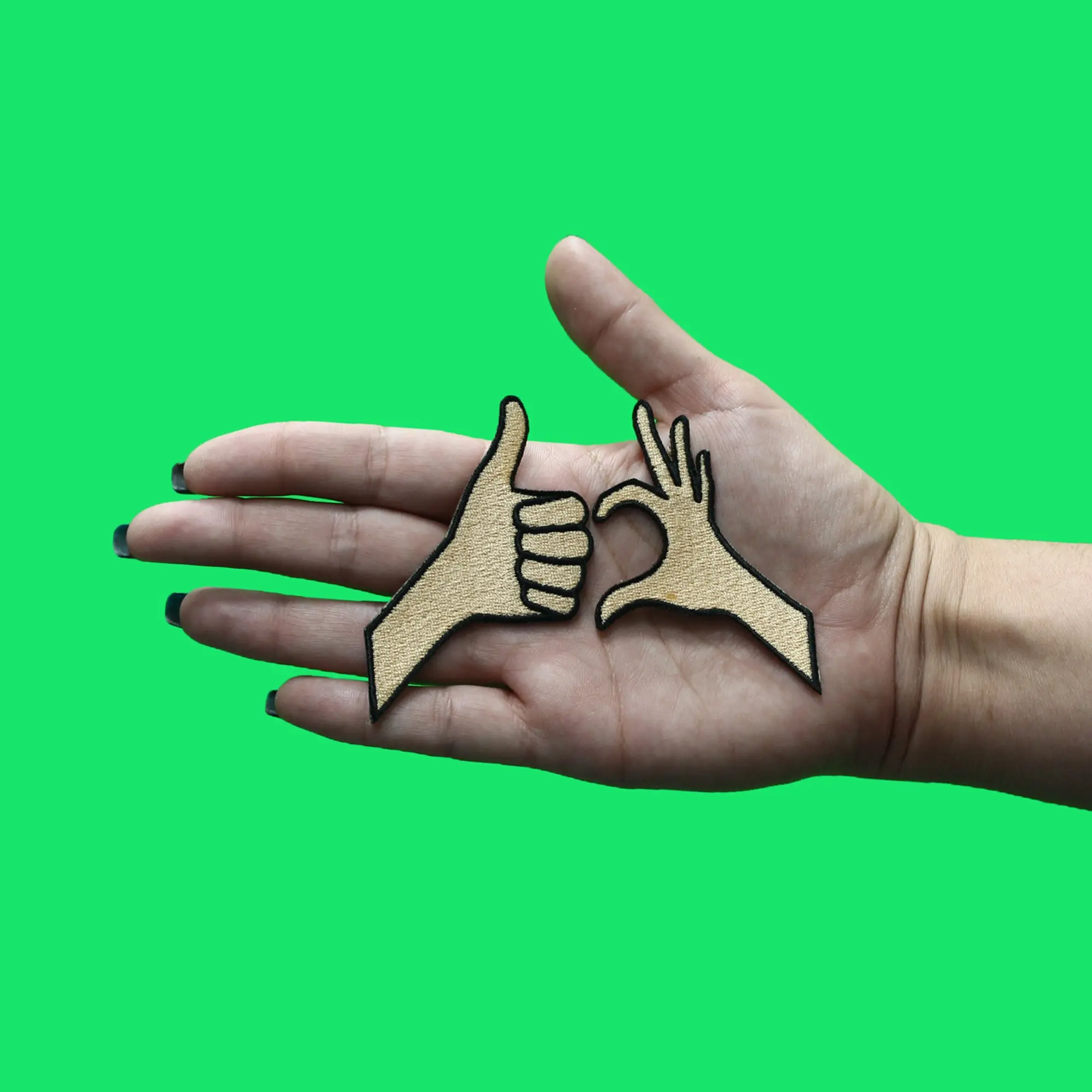 Friendzone Hands Sign Patch 2 Piece Set Embroidered Iron On - Image 2