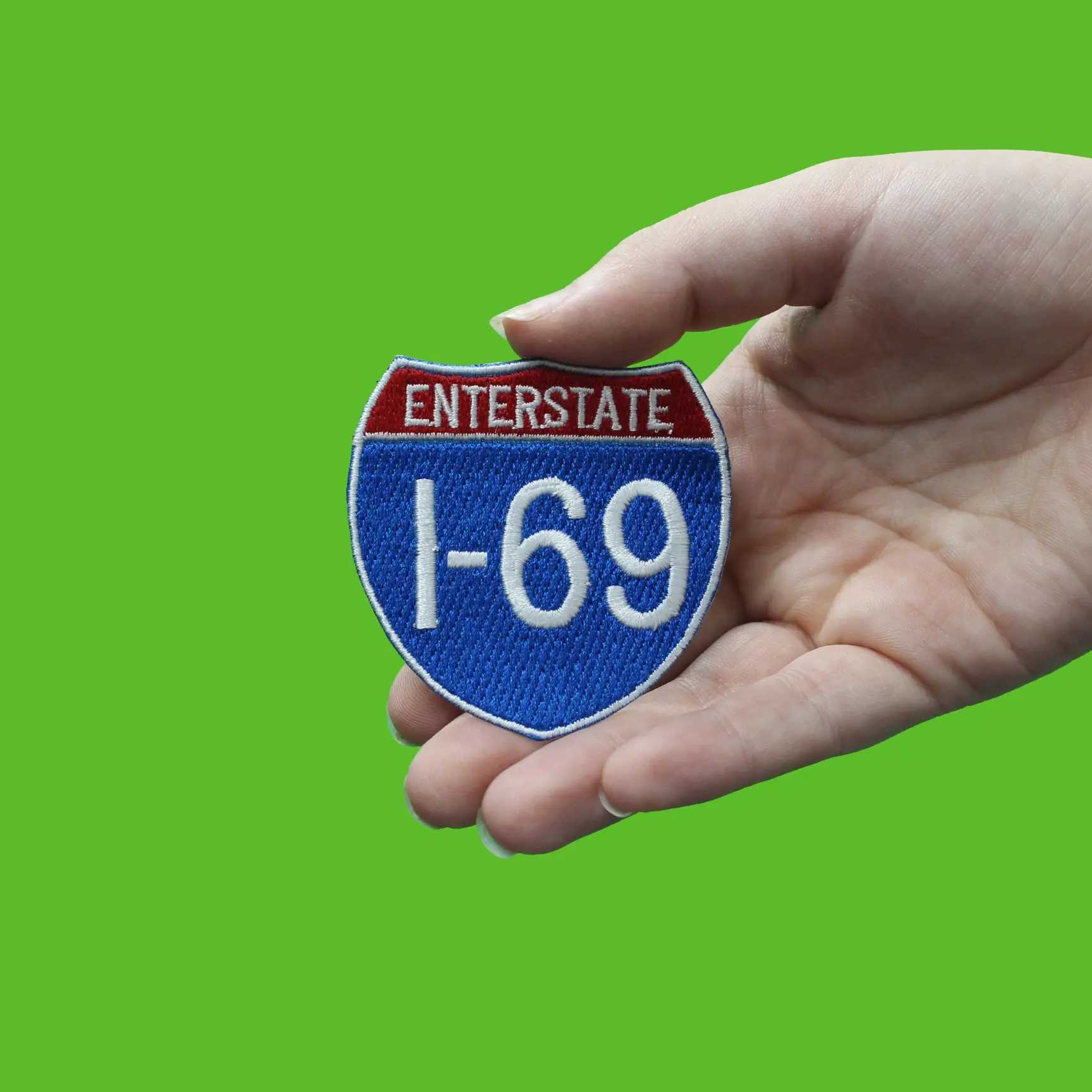 Funny Enterstate I-69 Highway Sign Logo Iron On Patch - Image 2