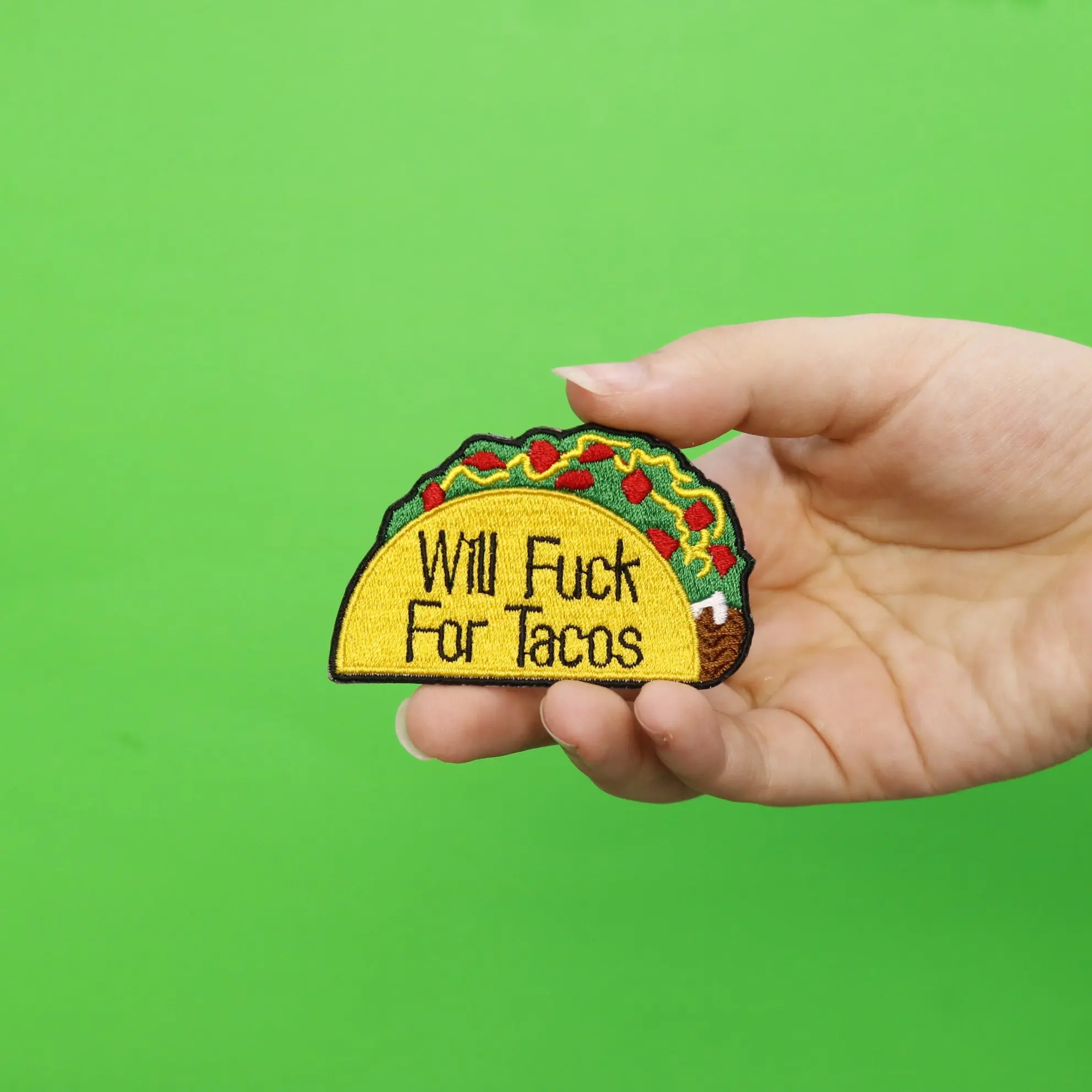 Funny Will F**k For Tacos Embroidered Iron On Patch - Image 2