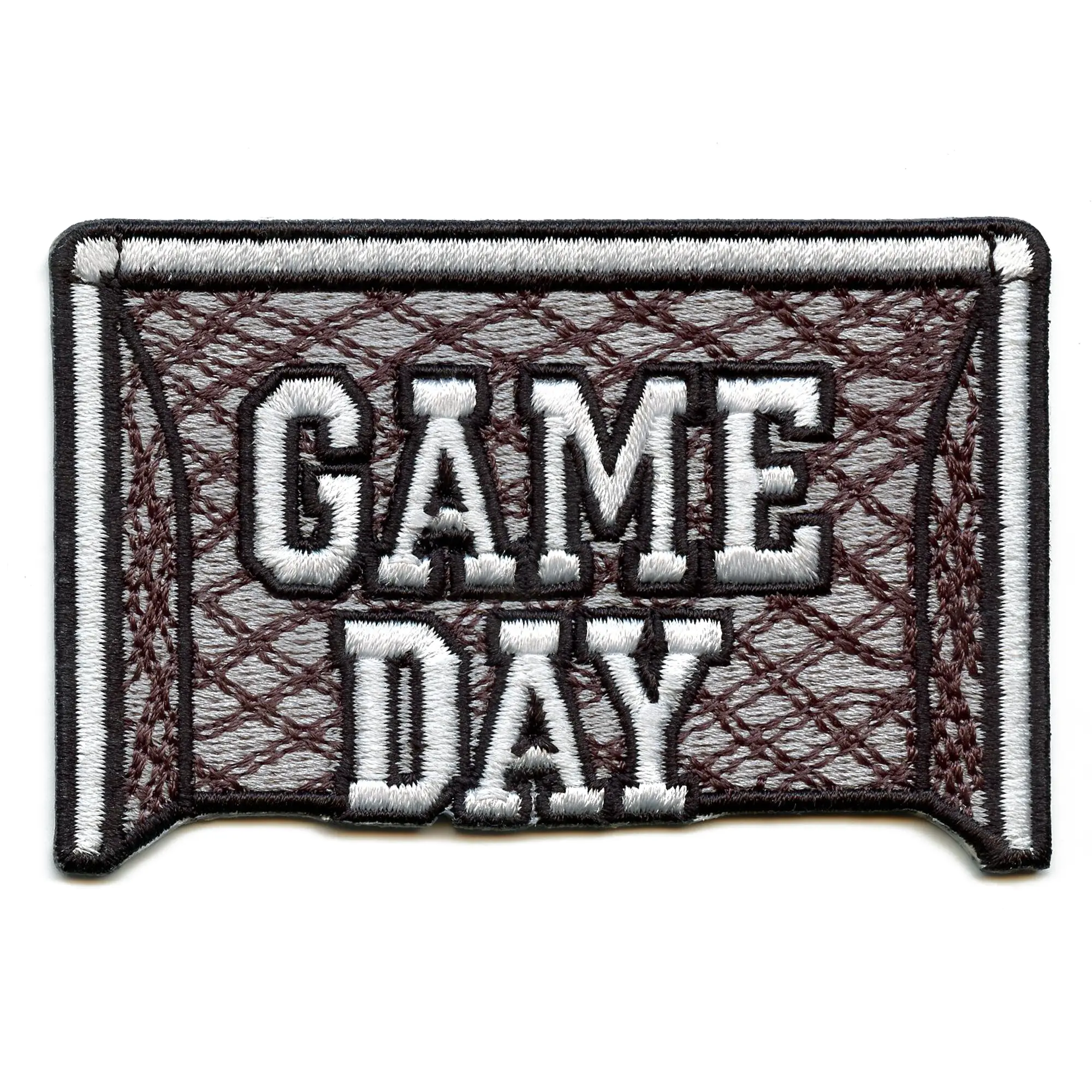 Game Day Soccer Goal Patch Stadium Net Script Embroidered Iron-On