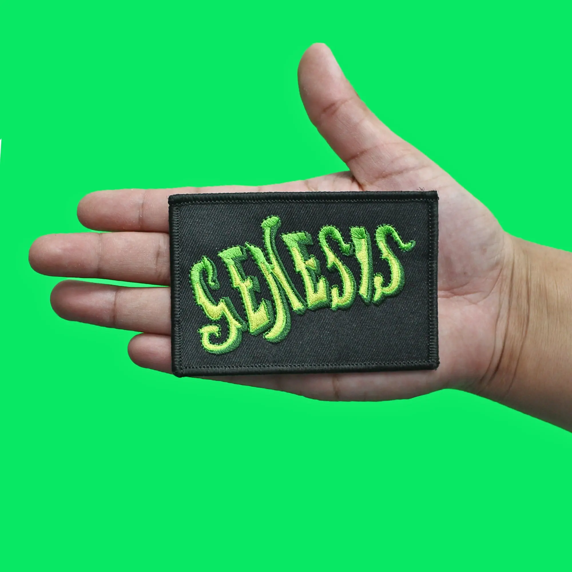 Genesis Classic Neon Logo Patch Rock Band Embroidered Iron On - Image 2