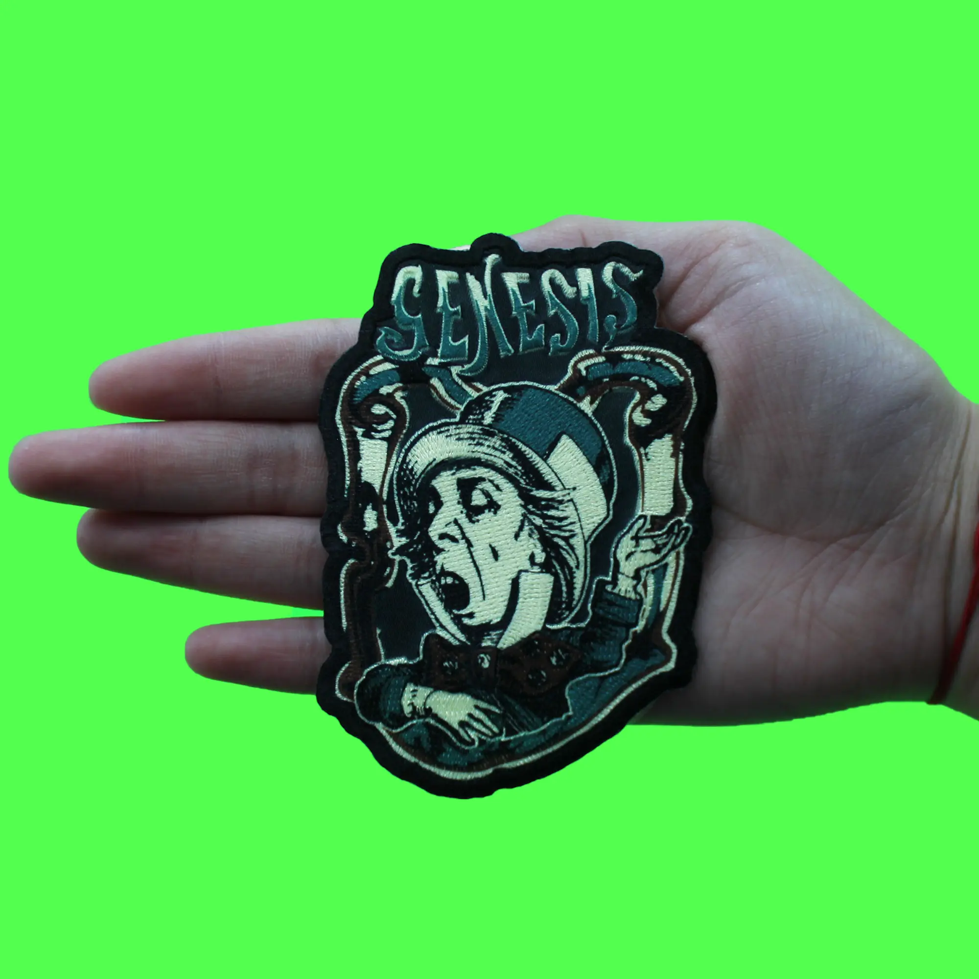 Genesis Mad Hatter Patch English Rock Band Sublimated Embroidery Iron On - Image 2