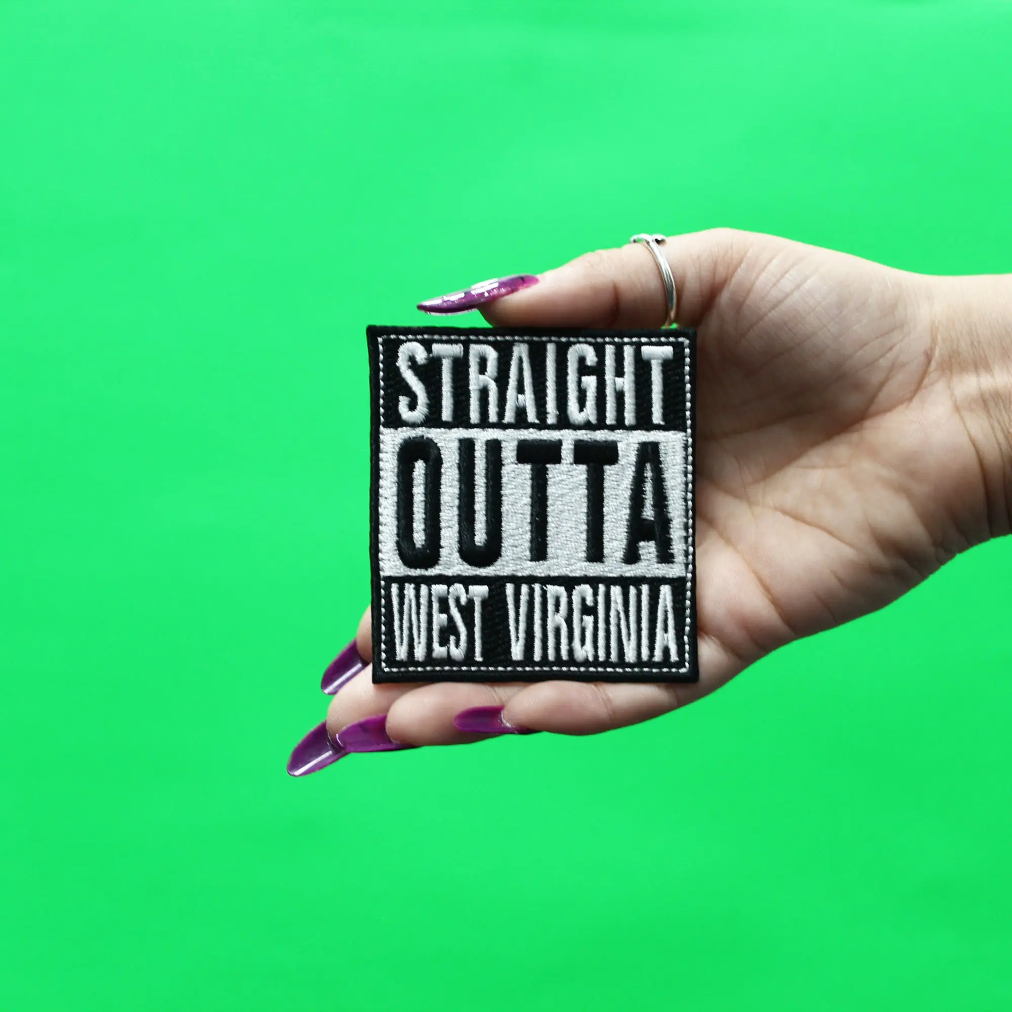 Straight Outta West Virginia Patch Embroidered Iron On - Image 2