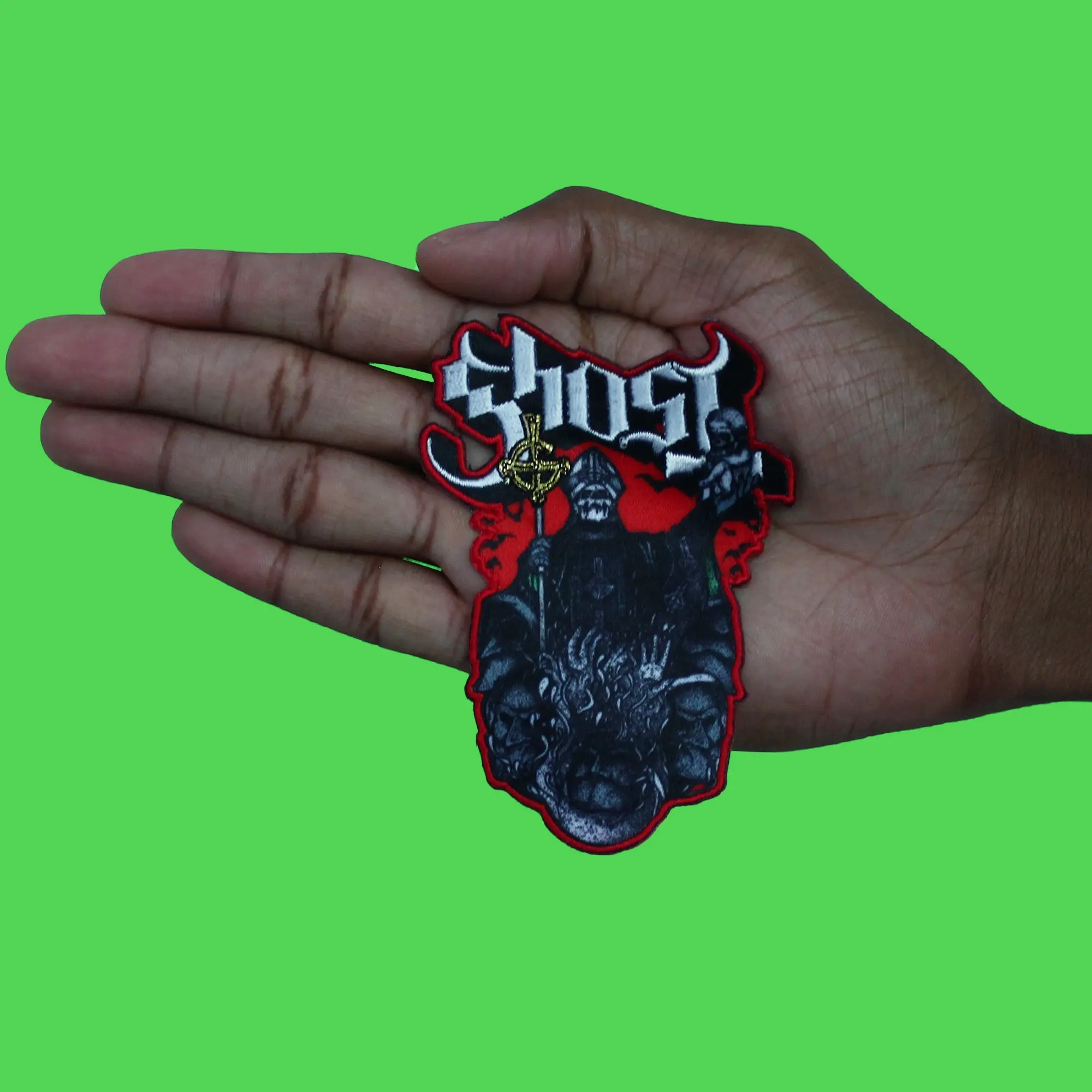 Ghost Rock Band Patch Chalice Demon Baby Sublimated Embroidery Iron On - Image 2