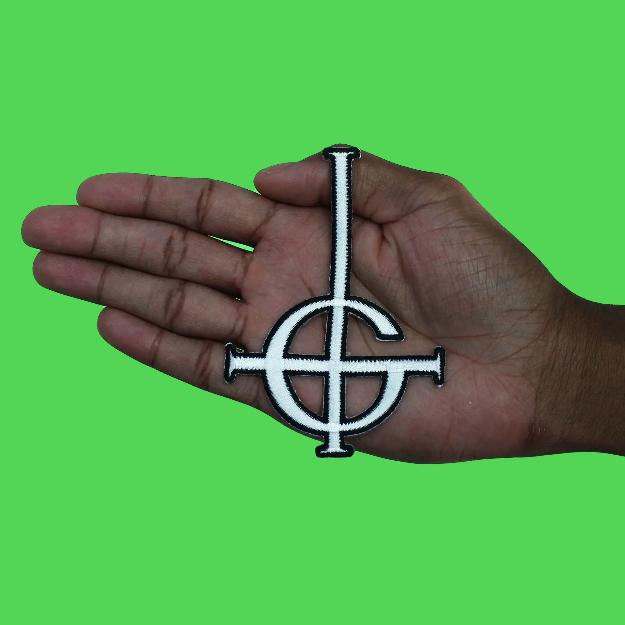 Ghost Rock Band Patch Grucifix Upside Down Embroidered Iron On - Image 2