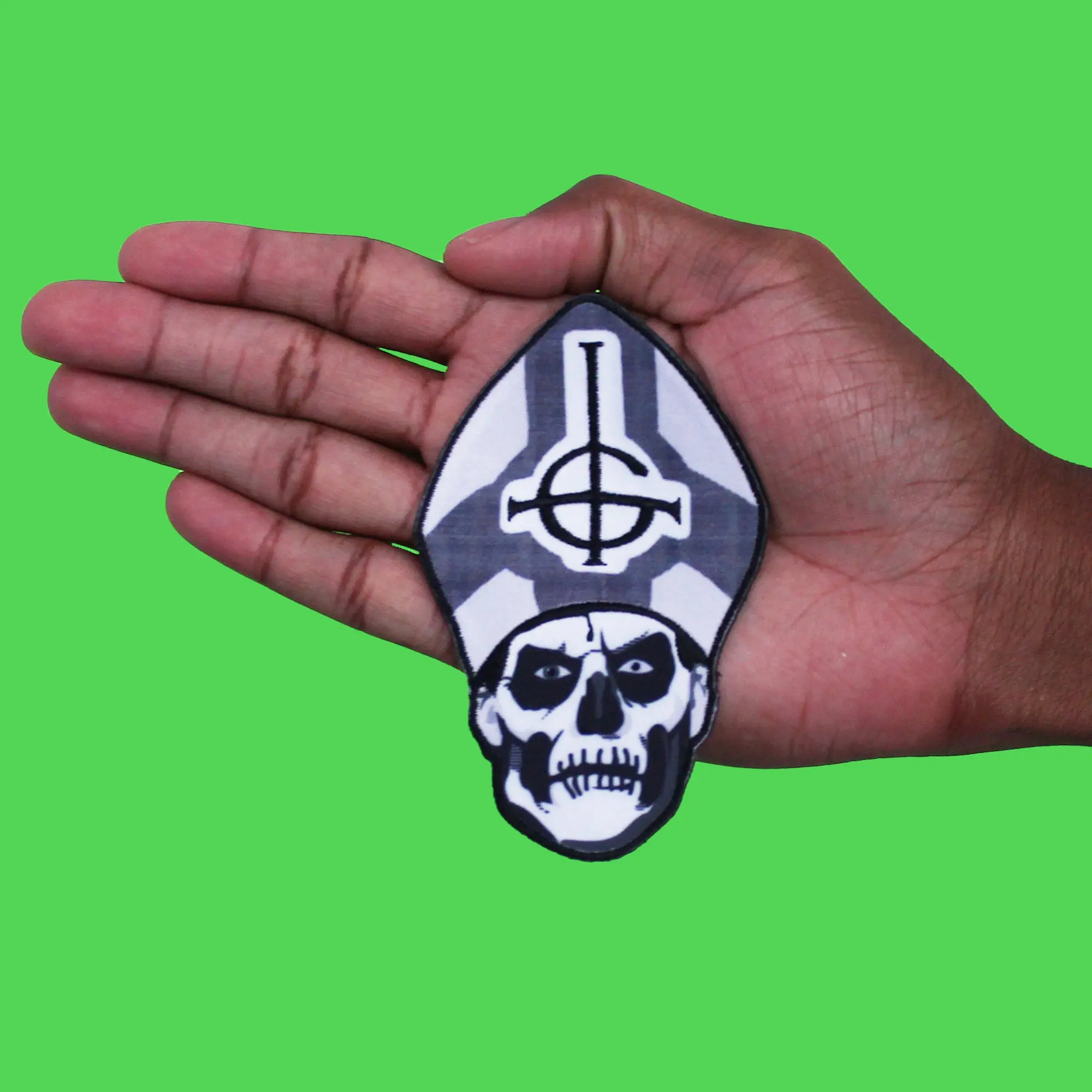 Ghost Rock Band Patch Papa Emeritus BW Face Sublimated Embroidery Iron On - Image 2
