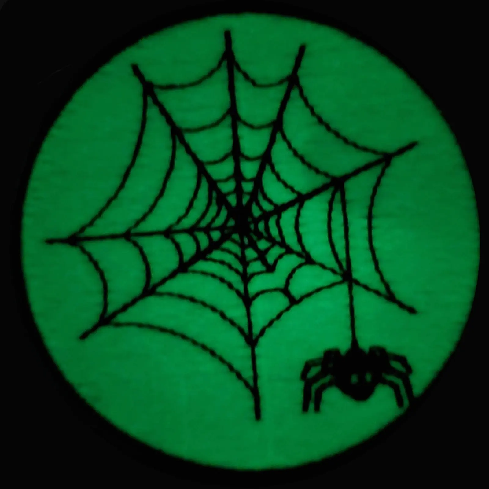 Spider Web Patch Glow In The Dark Embroidered Iron On - Image 2