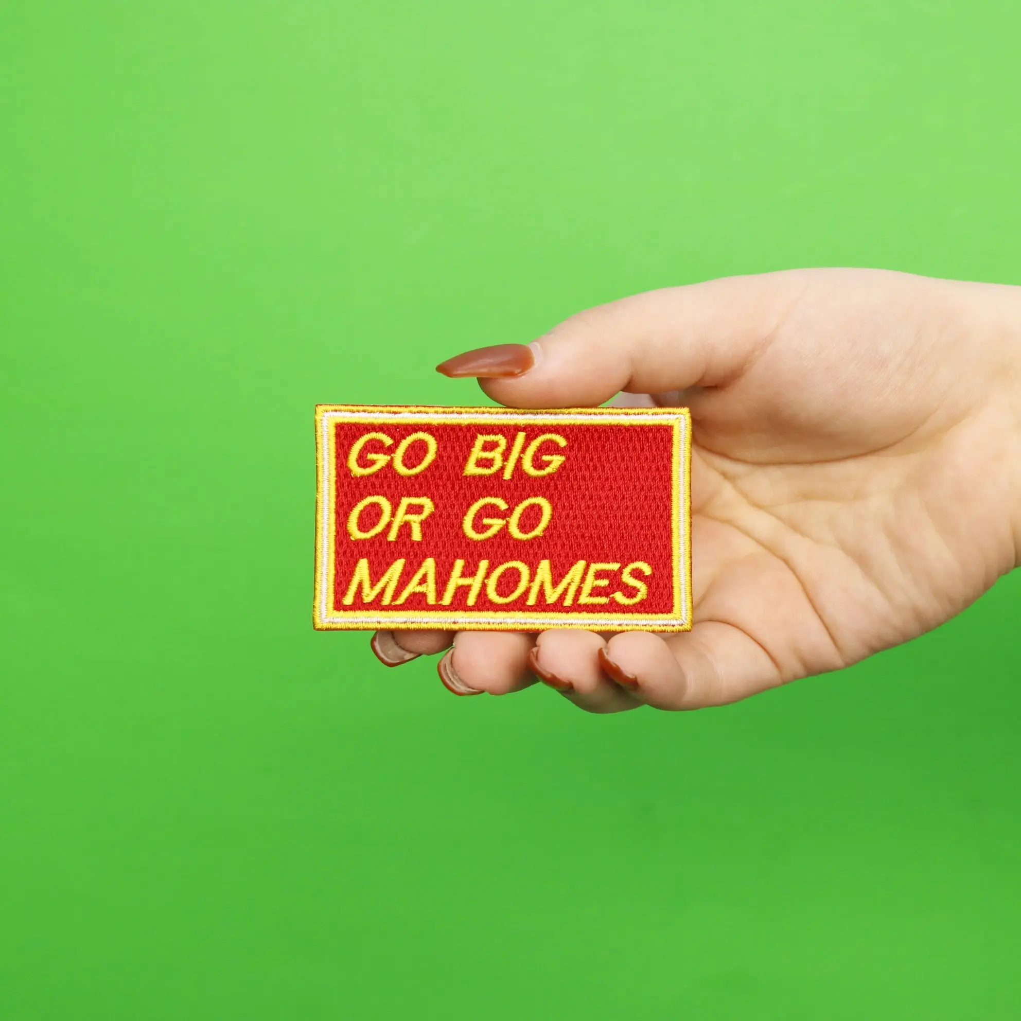 Go Big Or Go Mahomes Embroidered Iron on Patch - Image 2