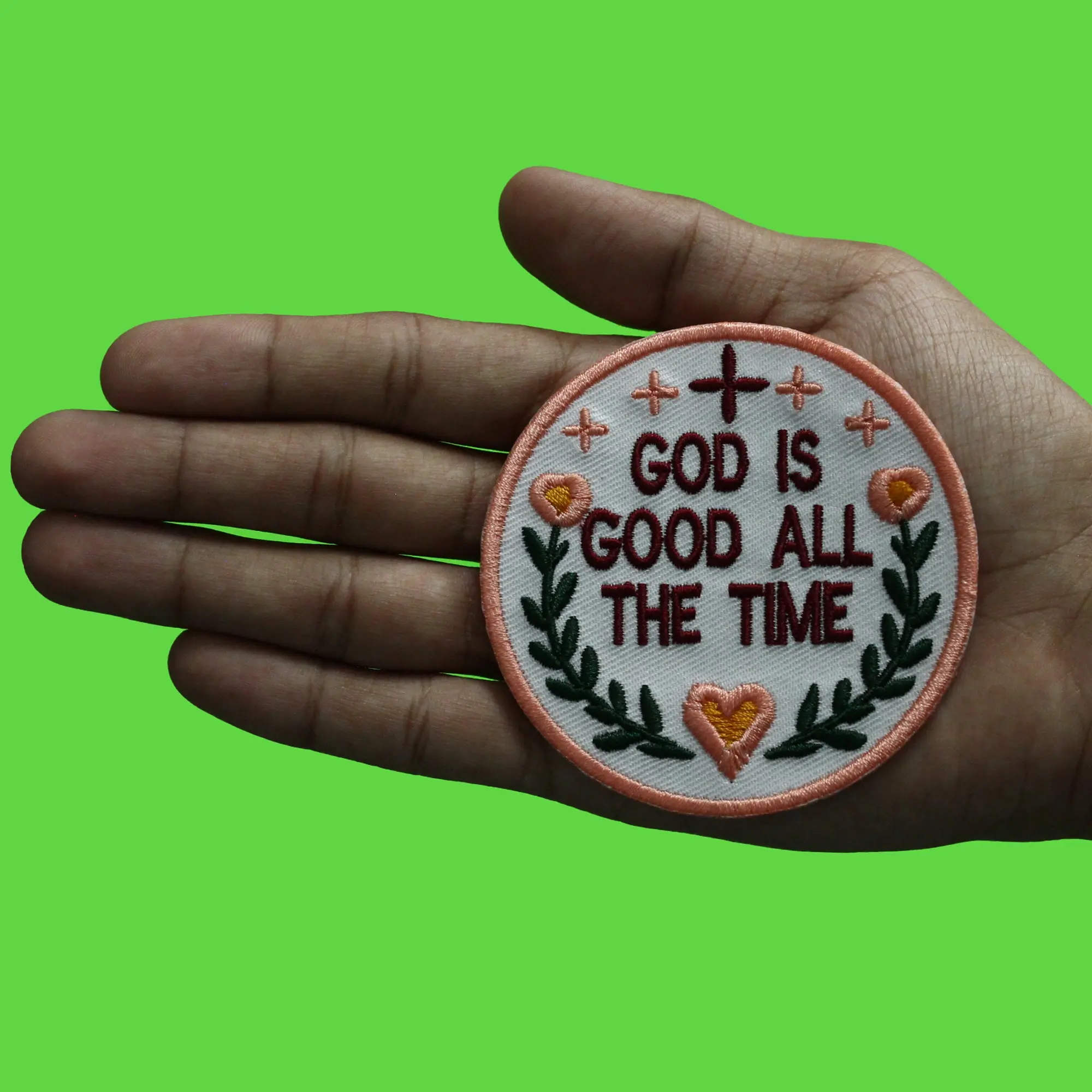 God Is Good All The Time Patch Loving Religion Protection Embroidered Iron On - Image 2