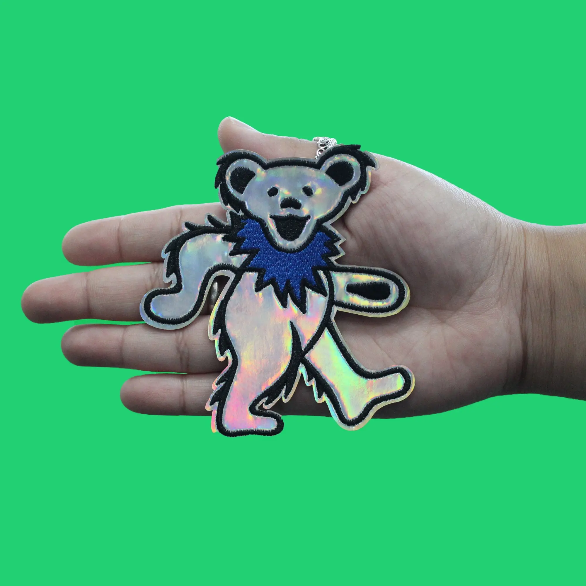 Grateful Dead Iridescent Dancing Bear Patch American Rock Band Embroidered Iron On - Image 2