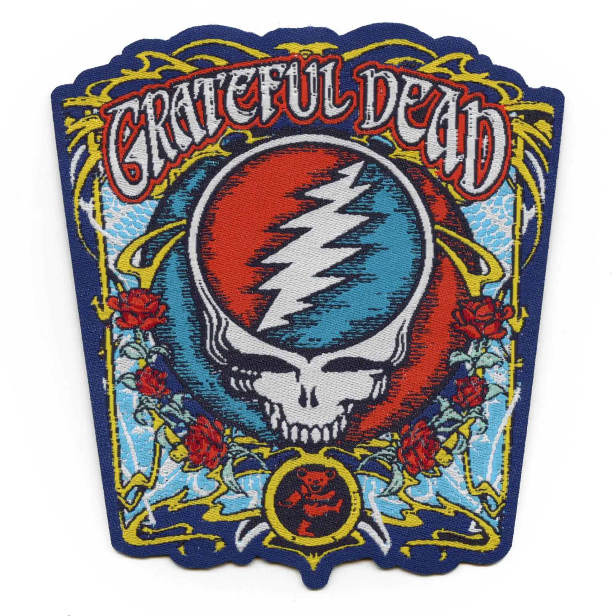 Grateful Dead Skull Art Patch American Rock Band Woven Iron On