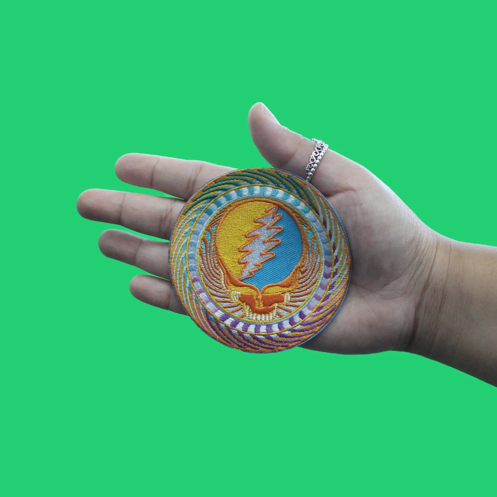 Grateful Dead Sunburst SYF Patch American Rock Band Embroidered Iron On - Image 2