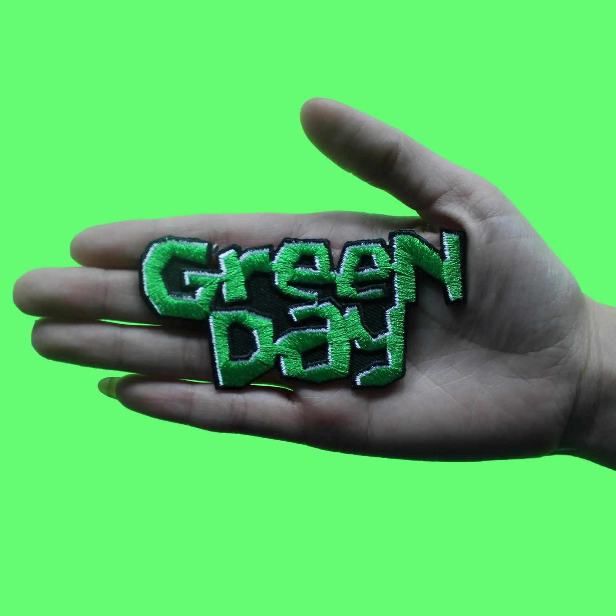 Green Day Logo Patch Kerplunk Script Cut Out Embroidered Iron On - Image 2