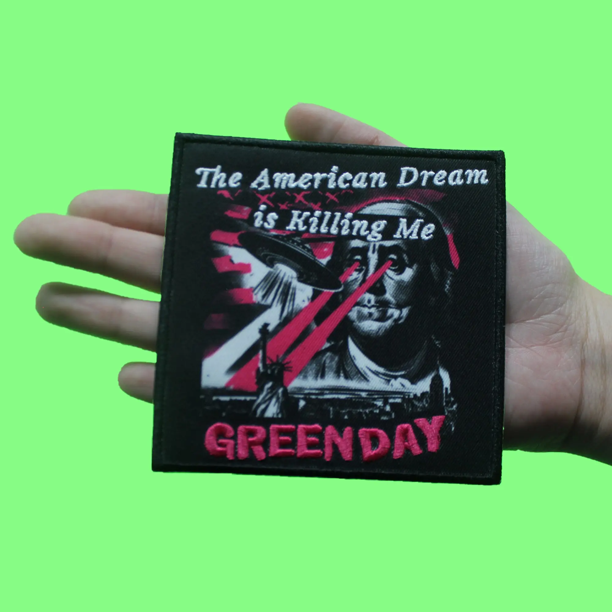 Green Day Song Patch The American Dream Sublimated Embroidery Iron On - Image 2