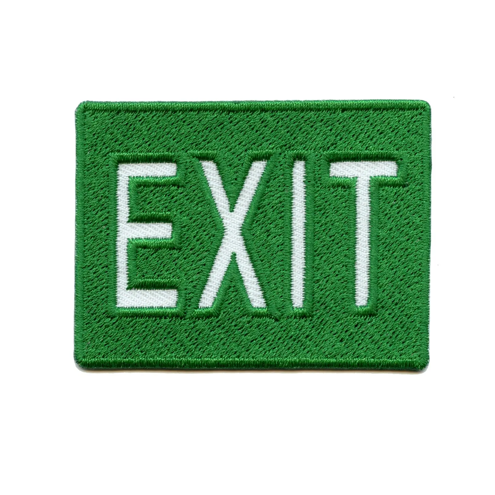 Green Exit Sign Embroidered Iron-on Patch