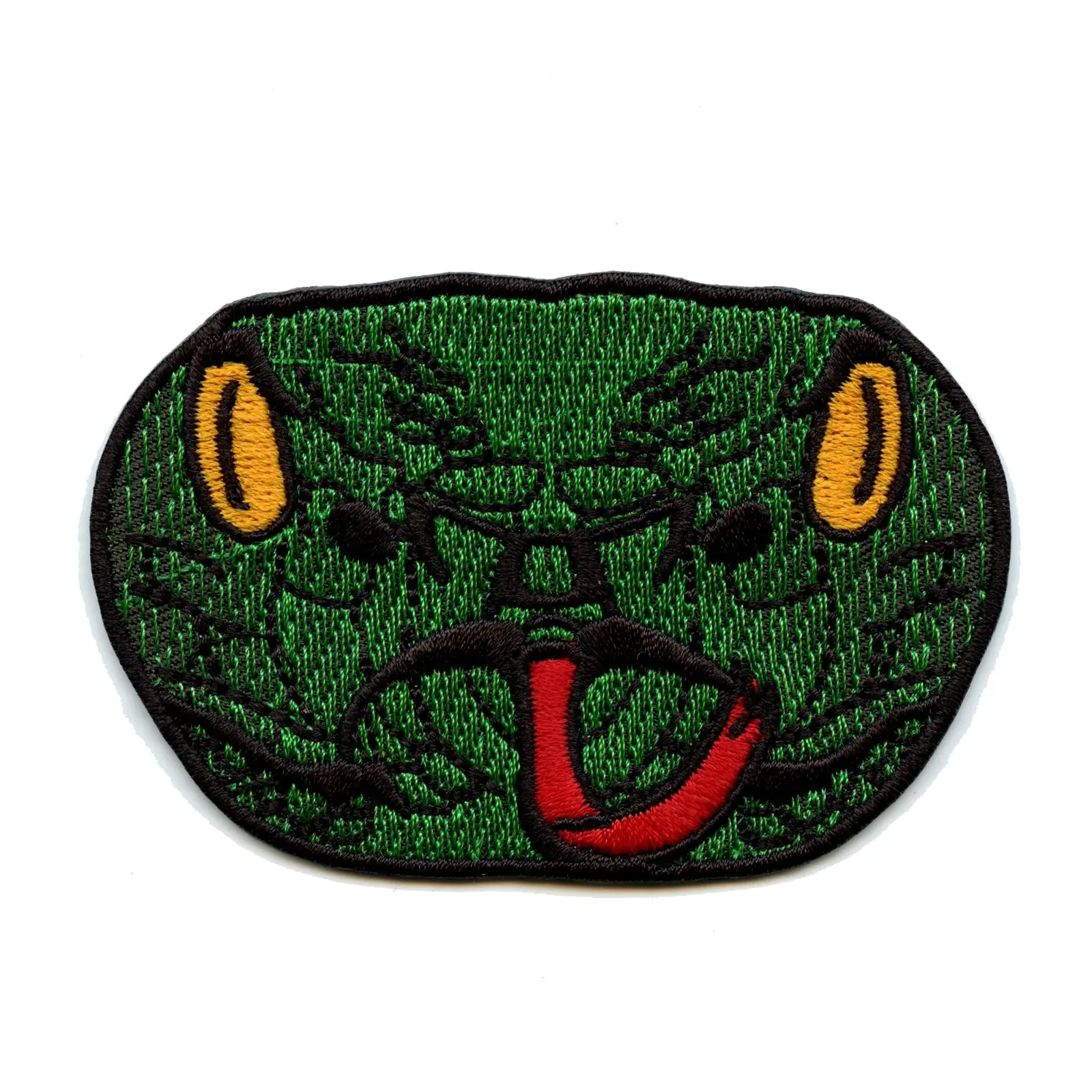 Green Pit Viper Snake Head Iron On Patch
