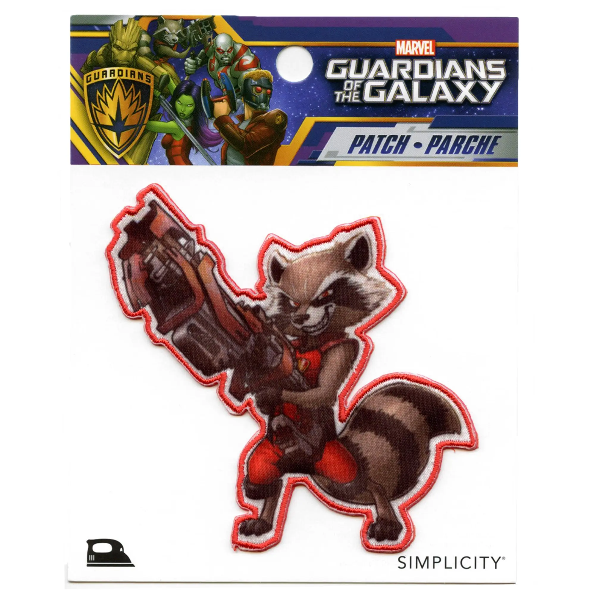 Guardians of the Galaxy Rocket Patch Marvel Fighting Racoon Embroidered Iron On - Image 2