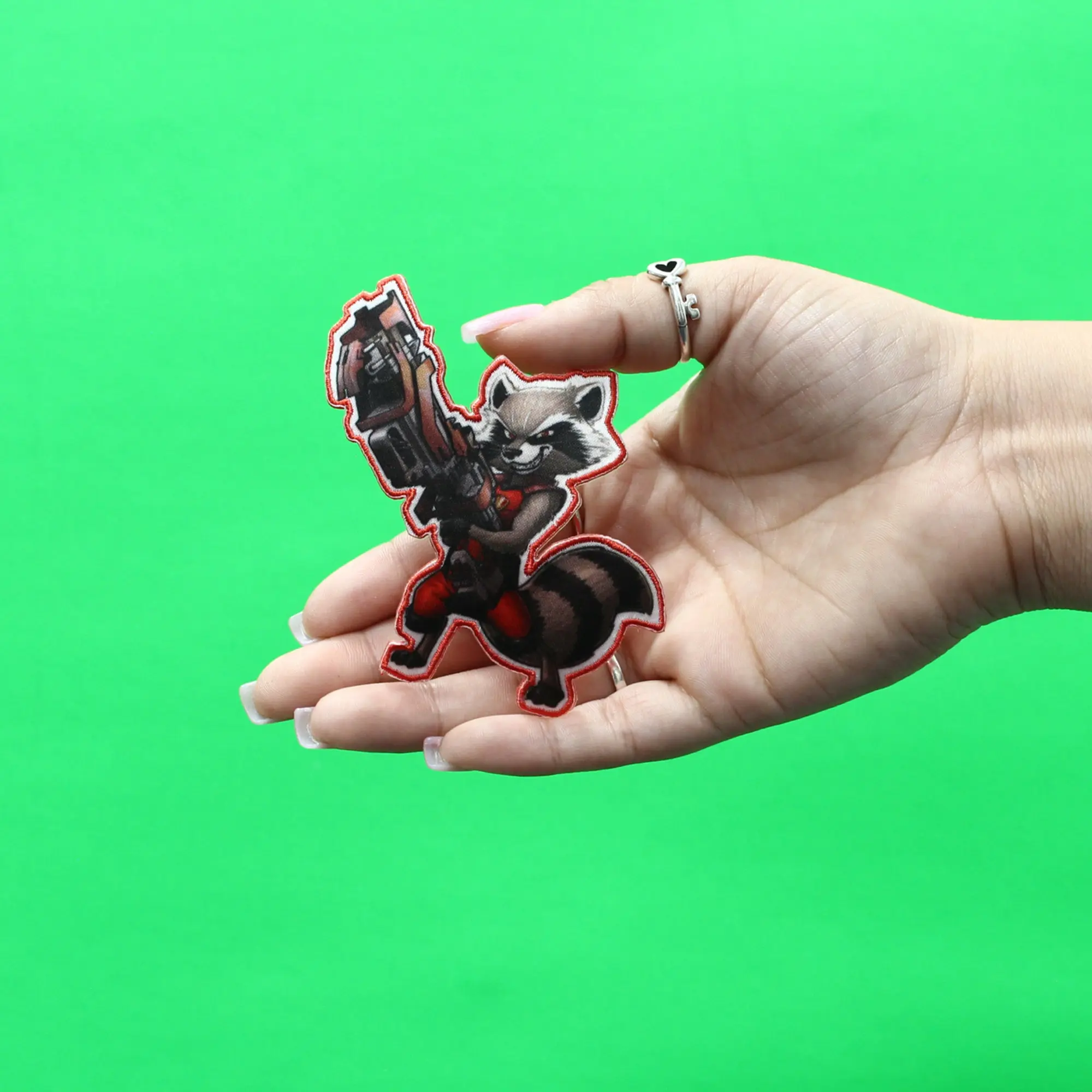 Guardians of the Galaxy Rocket Patch Marvel Fighting Racoon Embroidered Iron On - Image 3