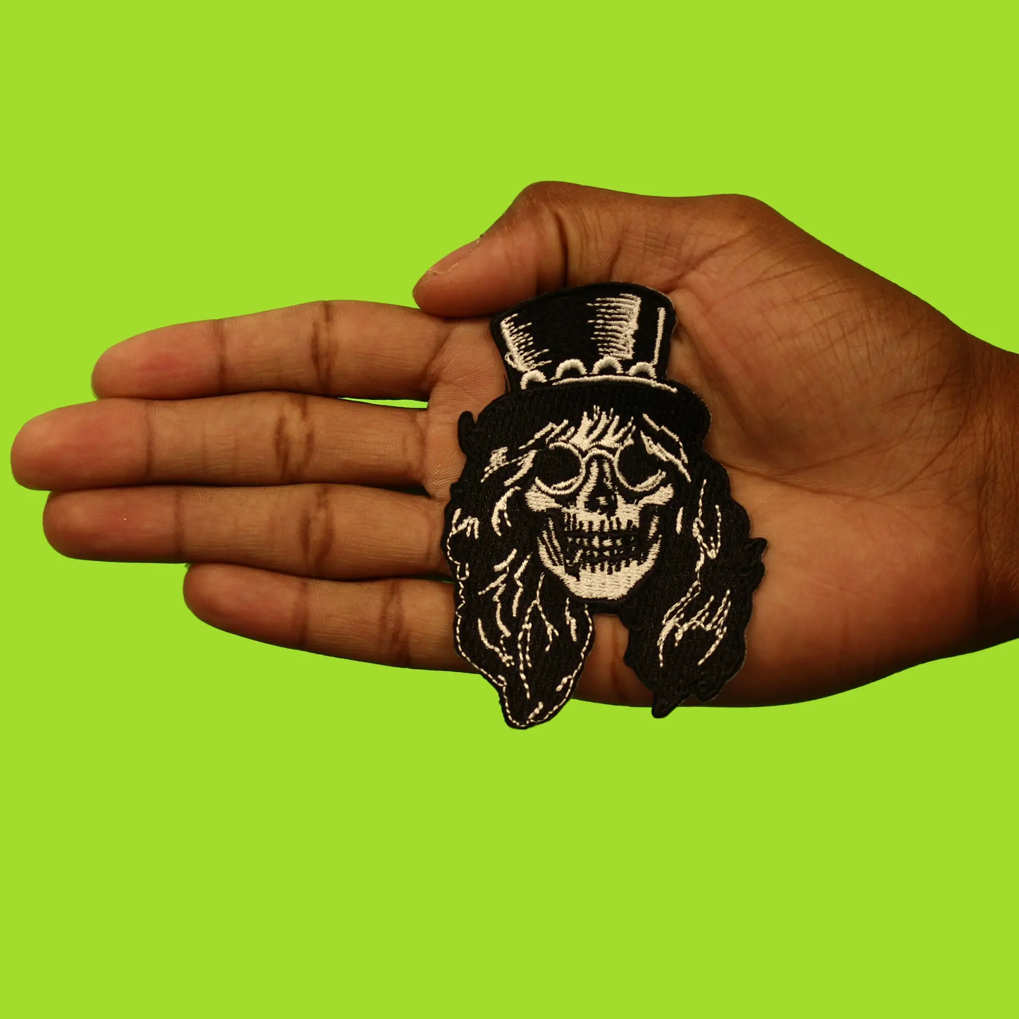Guns N' Roses Slash Patch Saul Hudson Skull Top Hat Embroidered Iron On - Image 2