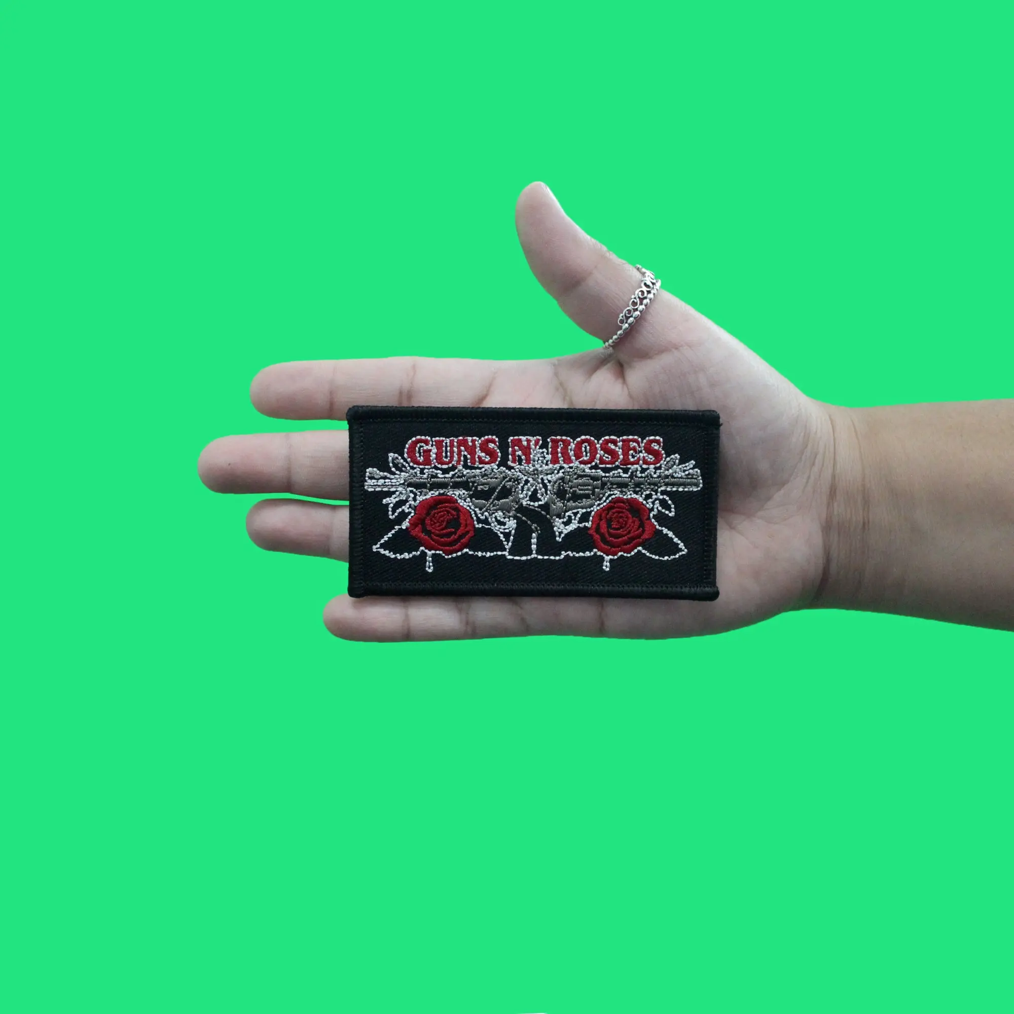Guns N' Roses Vintage Silver Pistols Patch Metal Rock Band Embroidered Iron On - Image 2