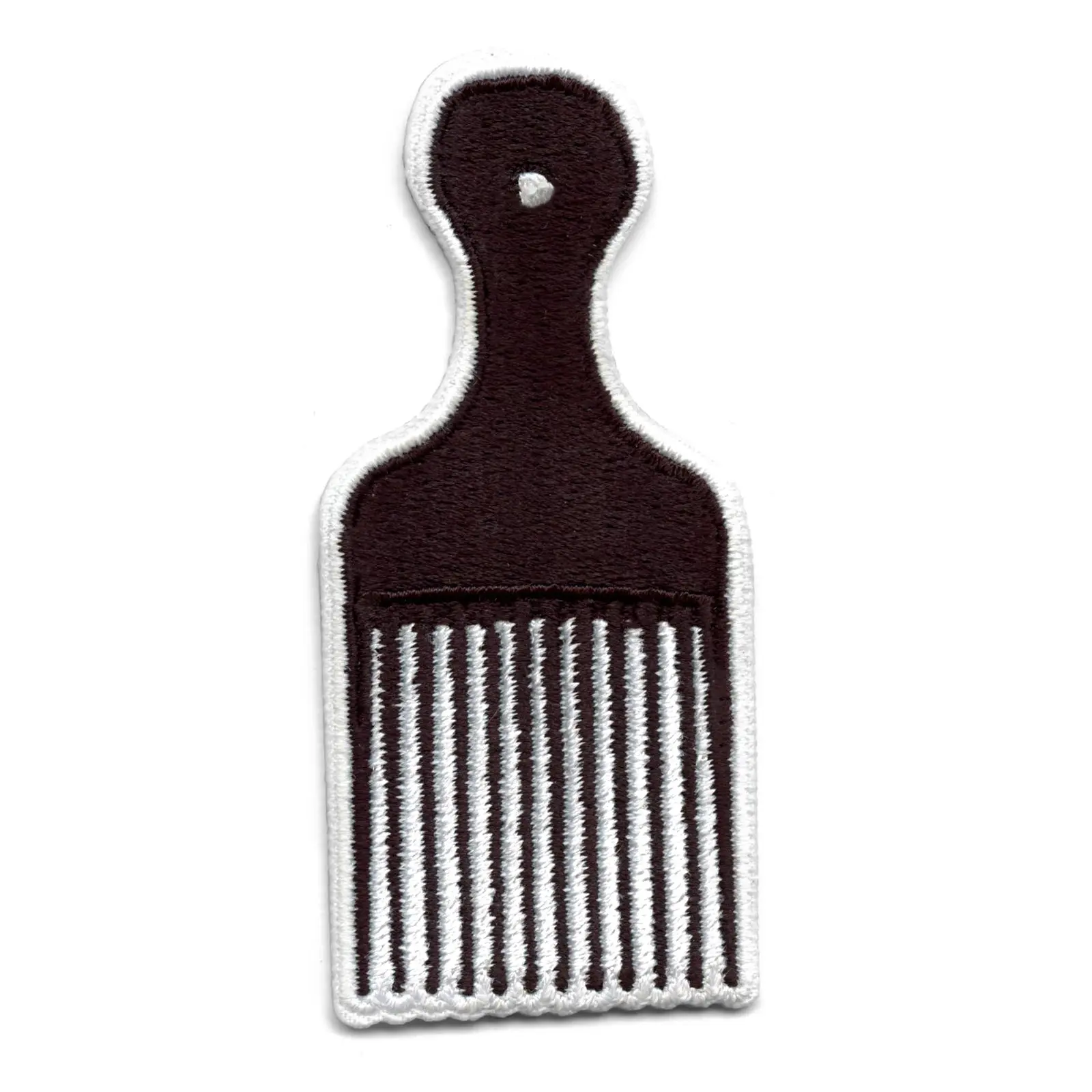 Hair Pick Embroidered Iron On Patch