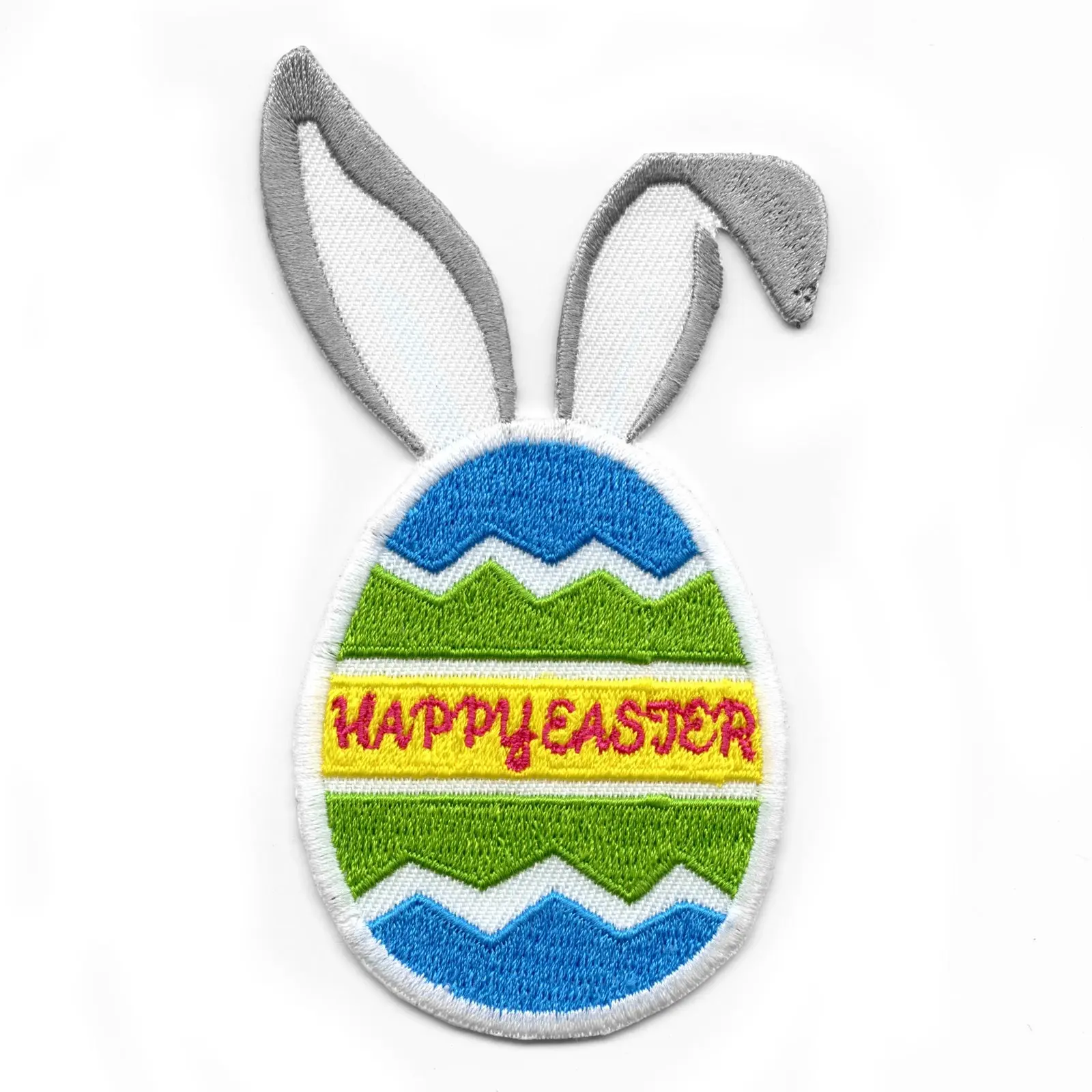 Happy Easter Egg With Bunny Ears Iron On Patch