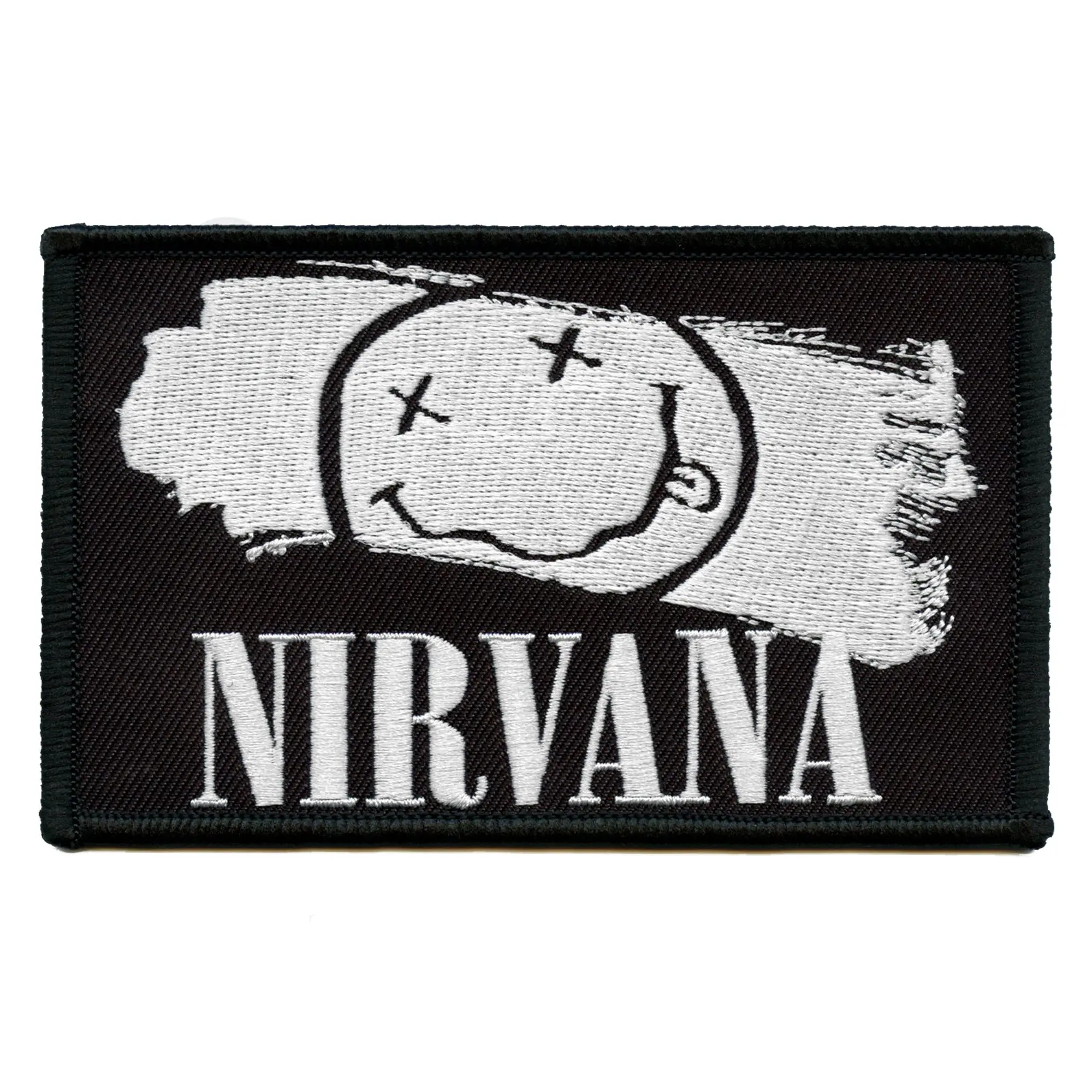 Nirvana Paint Stroke Patch Happy Face Rock Band Embroidered Iron On