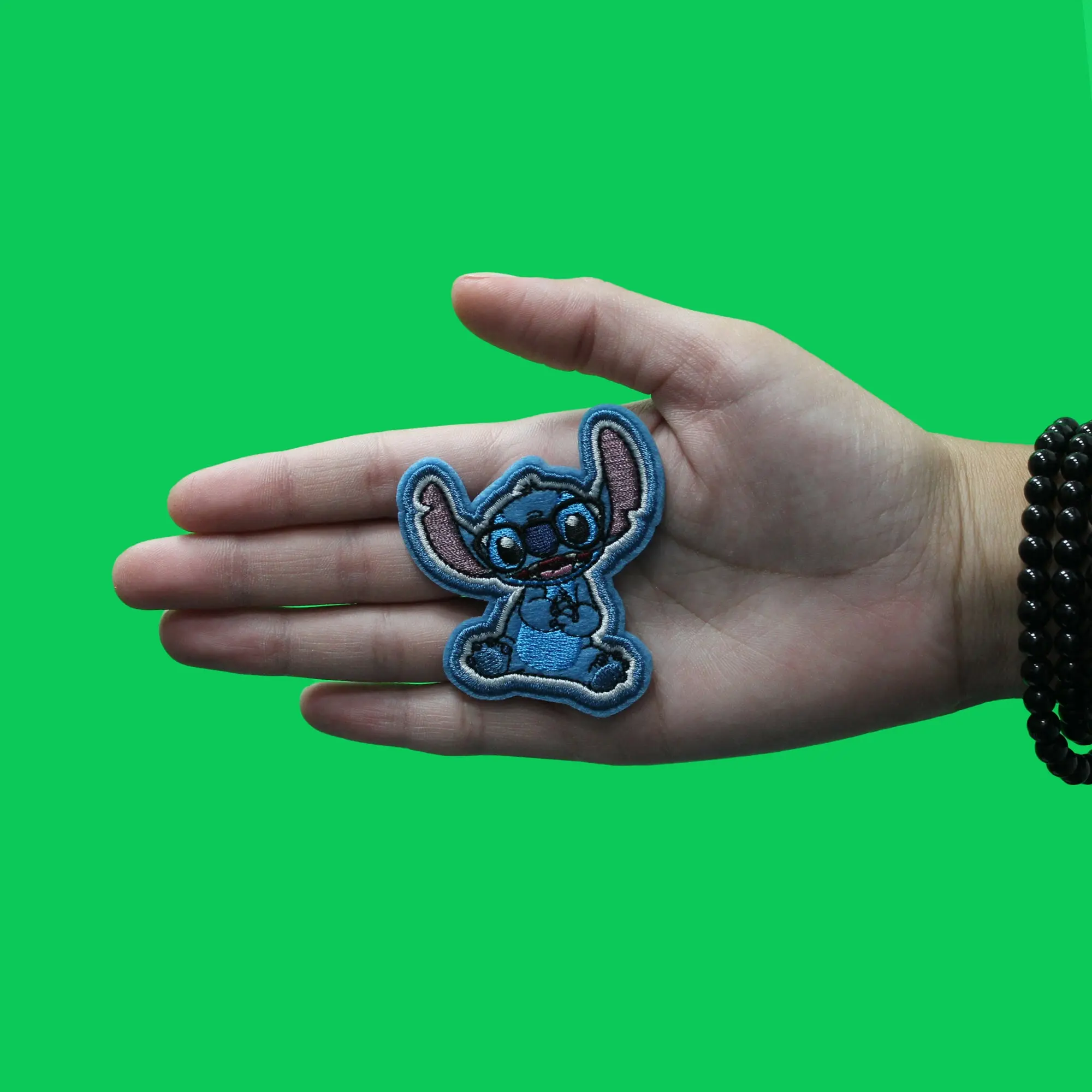 Happy Stitch With Glasses Patch Kids Disney Embroidered Iron On - Image 2