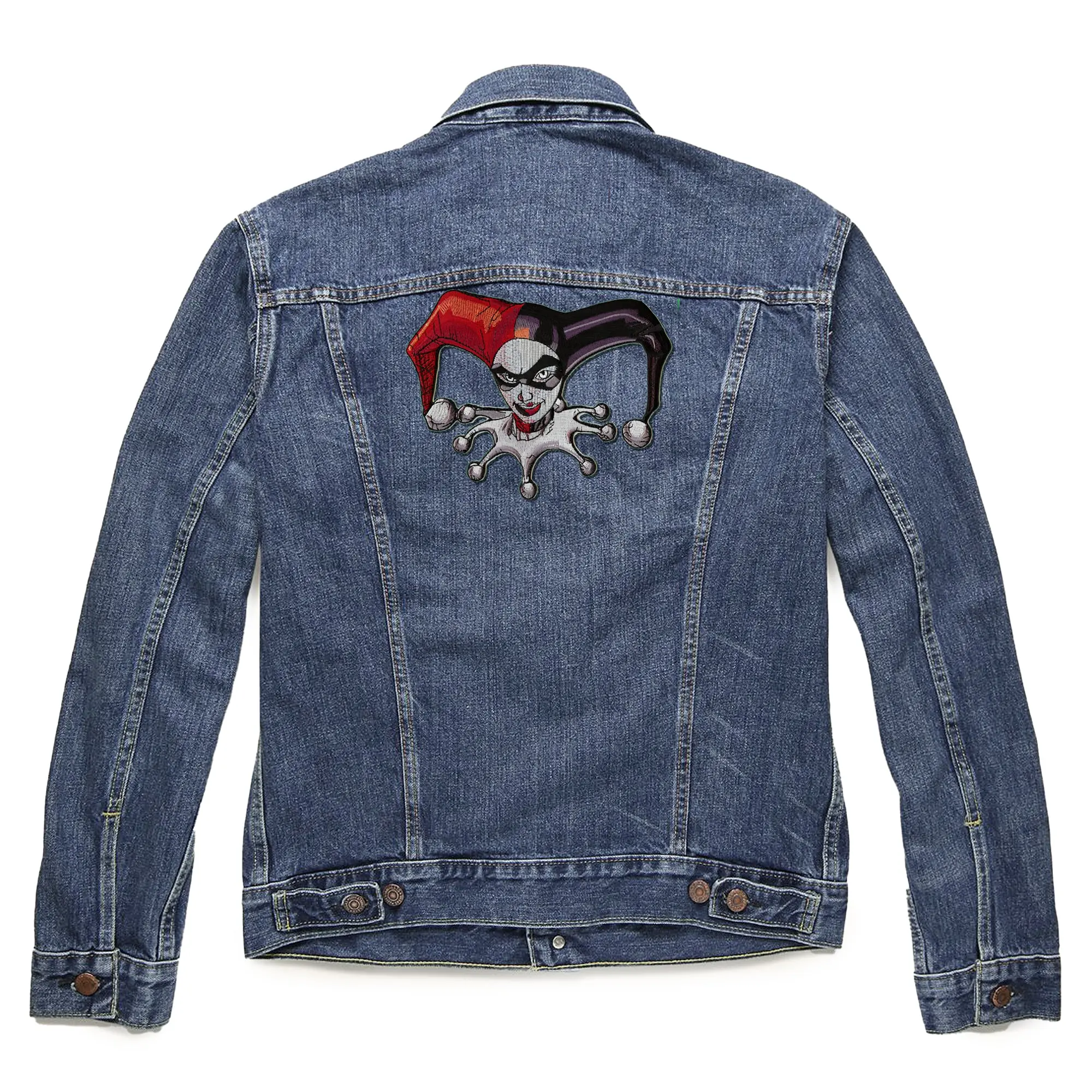 Official DC: Harley Quinn X-Large Back Patch Retro Headshot Embroidered Iron On - Image 3