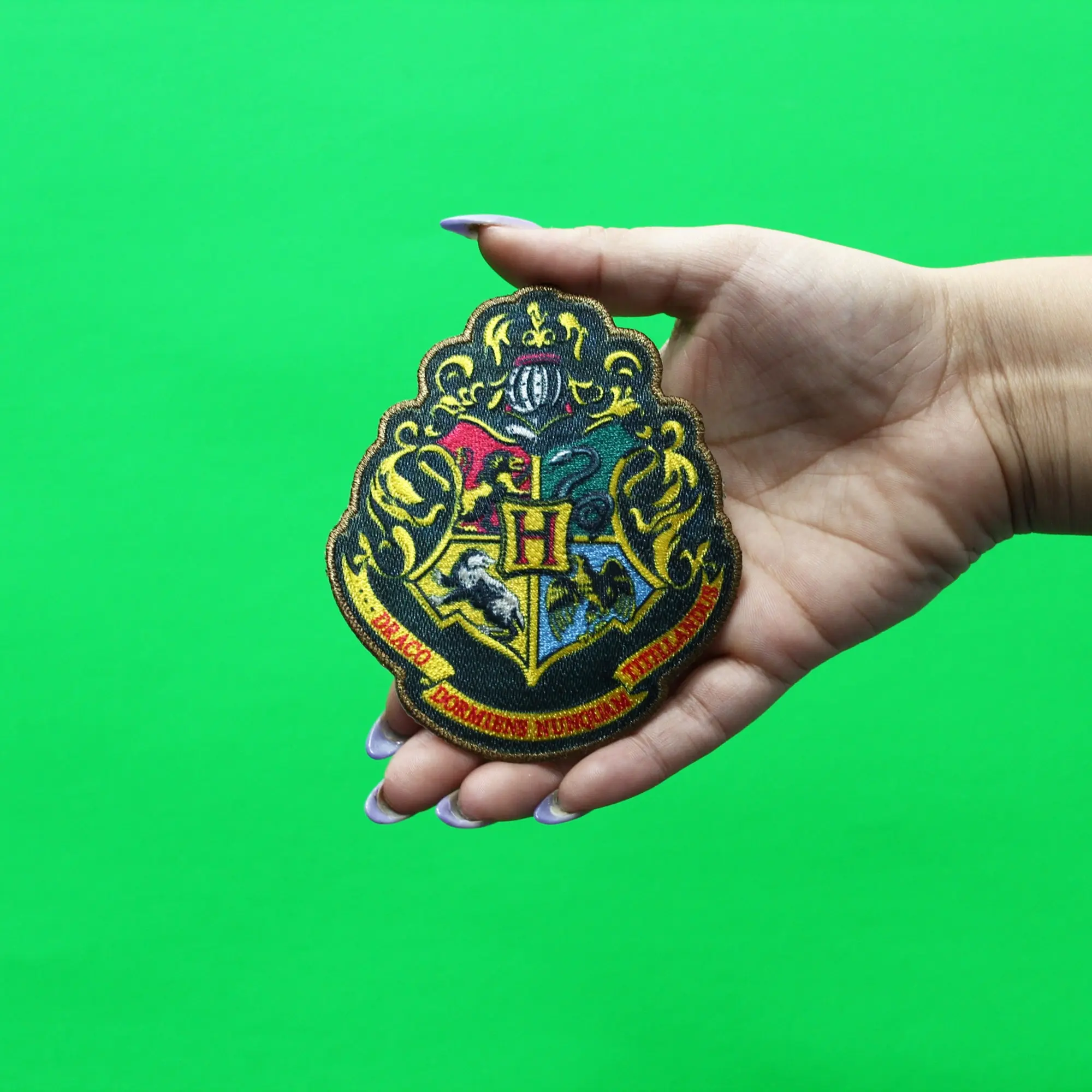 Harry Potter Hogwarts Crest Sublimated Embroidered Iron On Patch - Image 2
