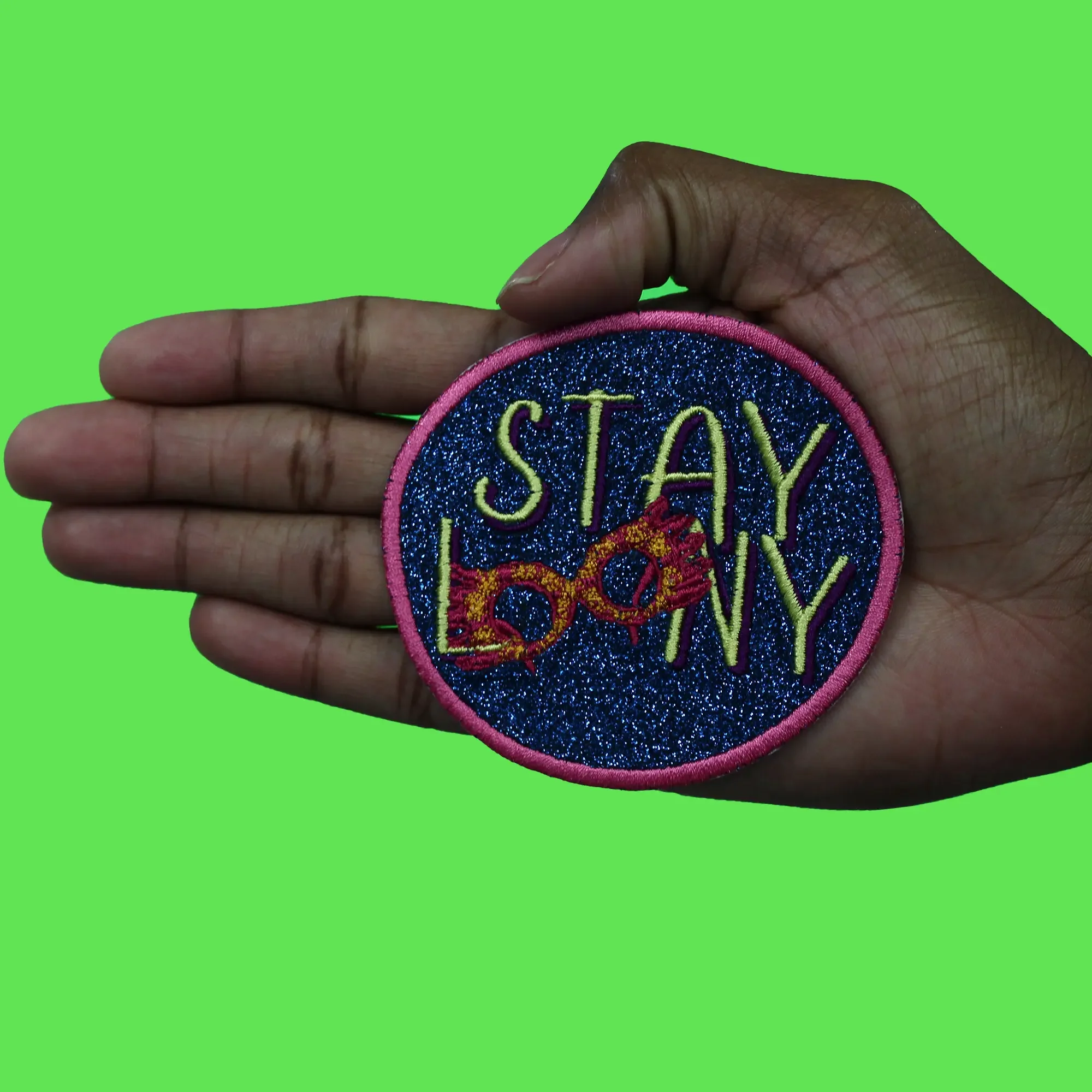 Wizard Whimsical Movie Patch Stay Looney Glasses  Embroidered Iron On - Image 2
