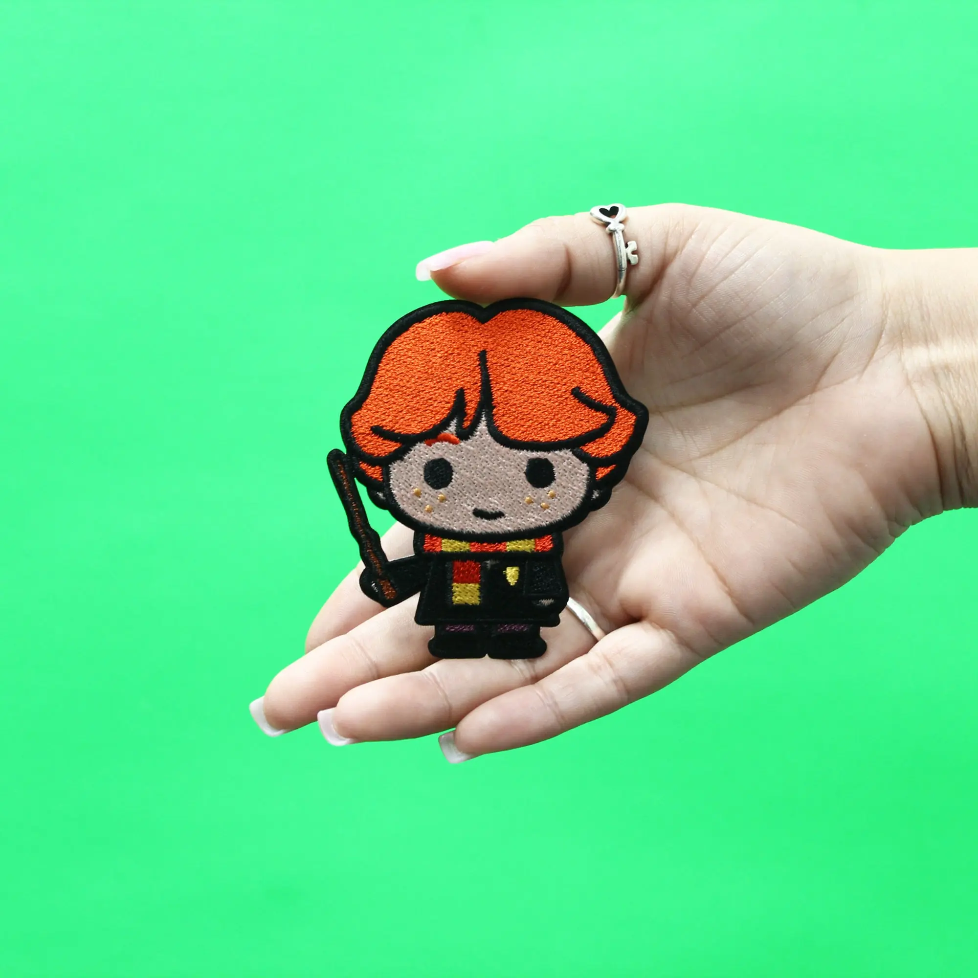 Harry Potter Ron Weasley Patch Movie Gryffindor Wand Embroidered Iron On - Image 3