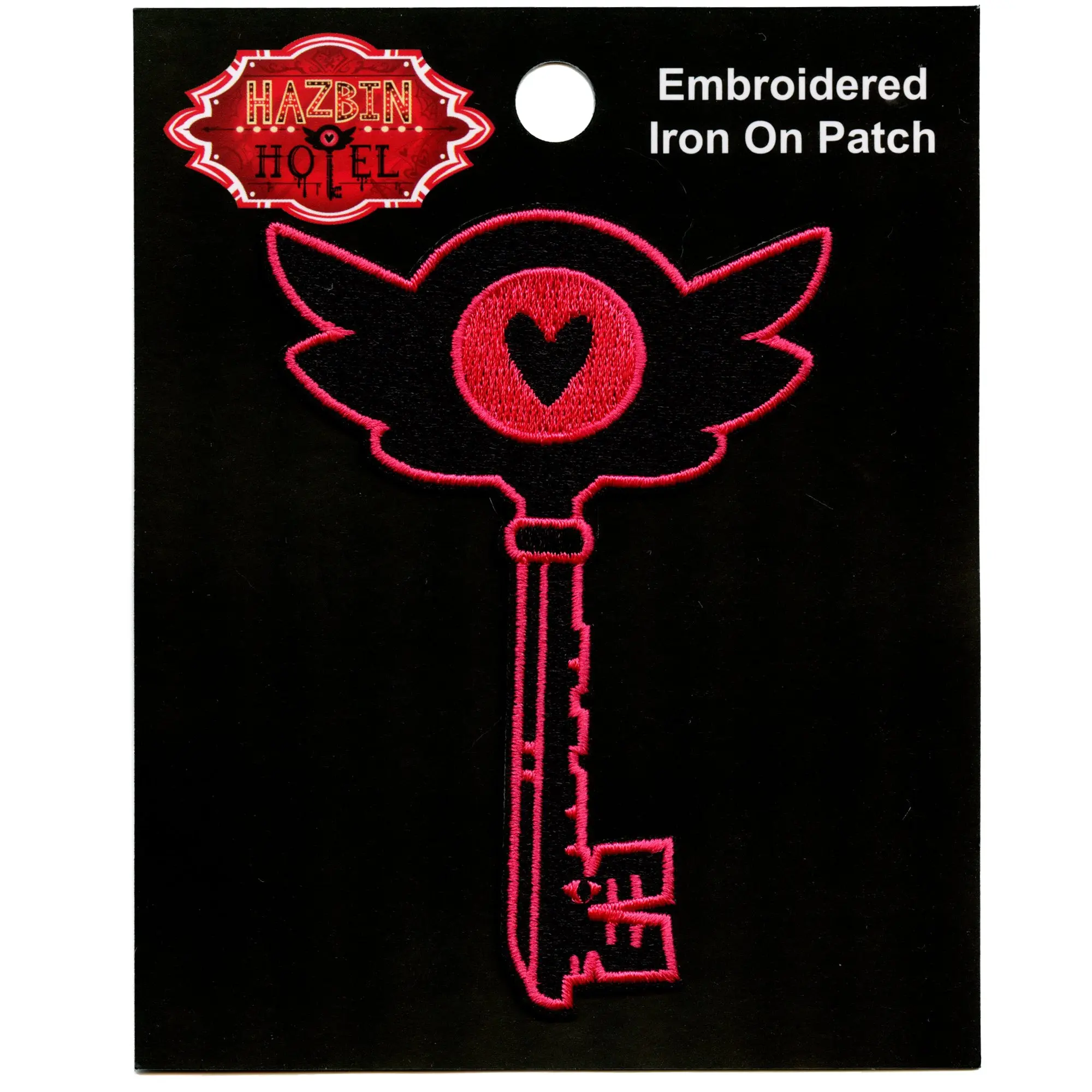 Hazbin Hotel Heart Key Patch Tv Show Cartoon Embroidered Iron On - Image 2