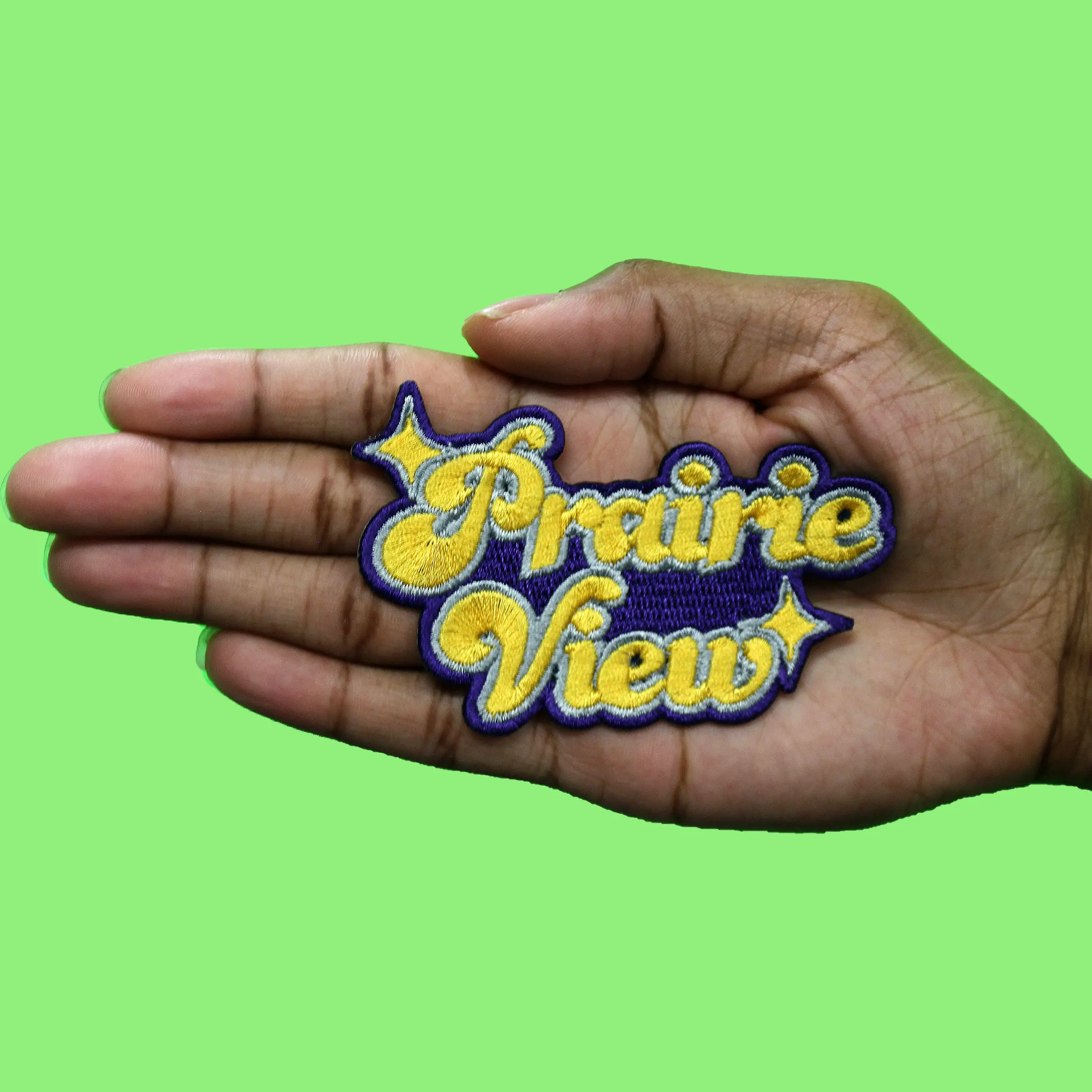 Prairie View Sparkle Patch HBCU College Script Embroidered Iron On - Image 2