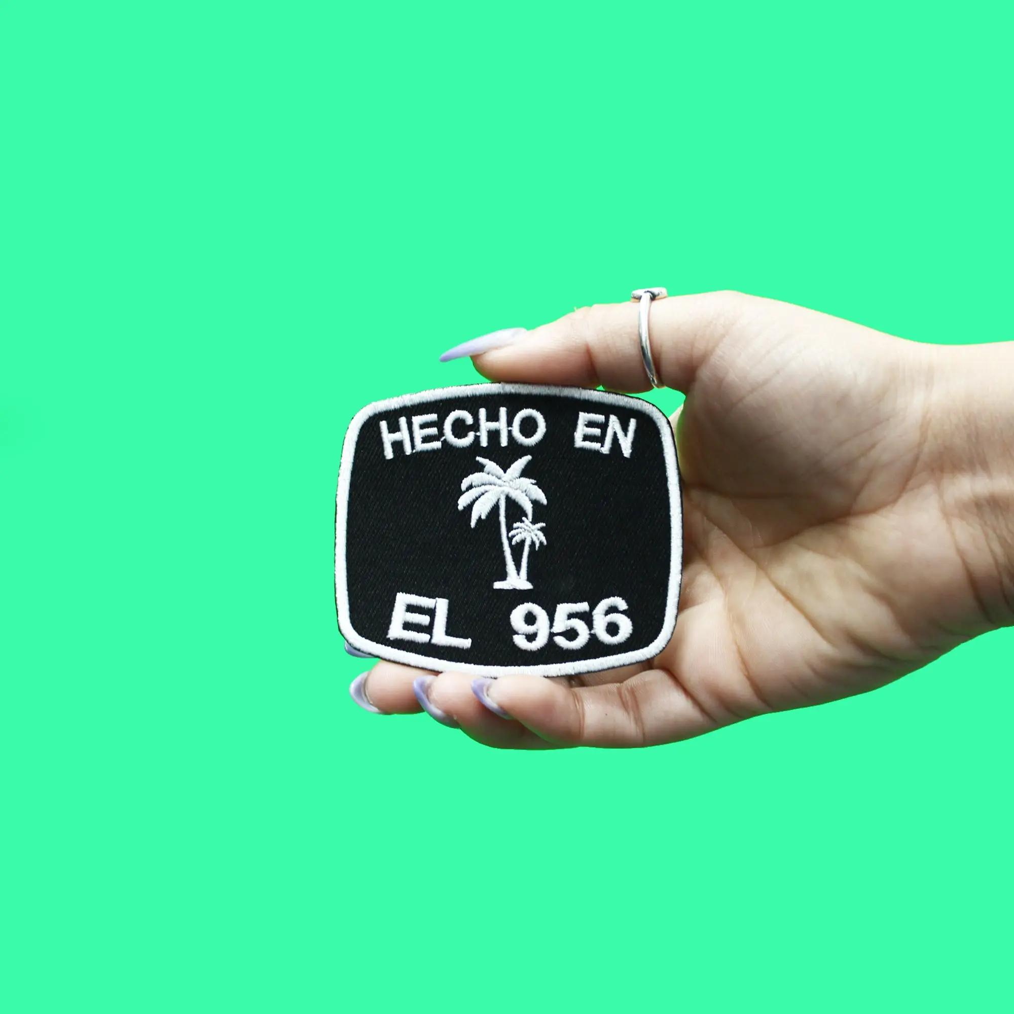 Hecho En El 956 Patch Area Code Embroidered Iron On - Image 2